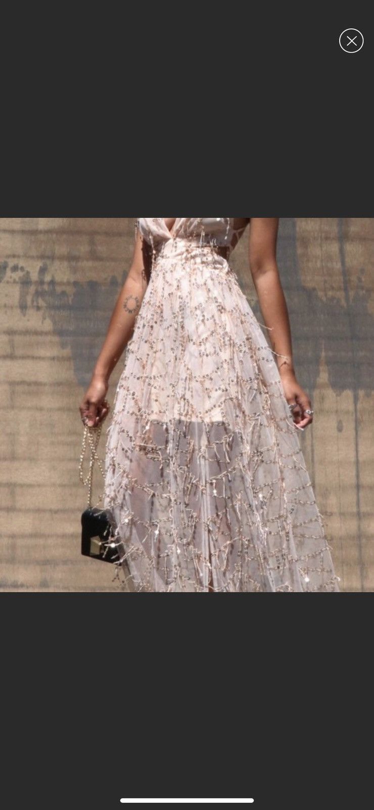 Other 🎊Spaghetti Strap Champagne Sequin Maxi Dress Size S / US 4 / IT 40 - 4 Thumbnail