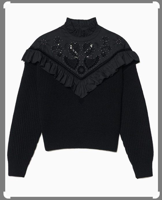 Sandro Sandro wool blend sweater in black. Size 3. Size M / US 6-8 / IT 42-44 - 9 Thumbnail