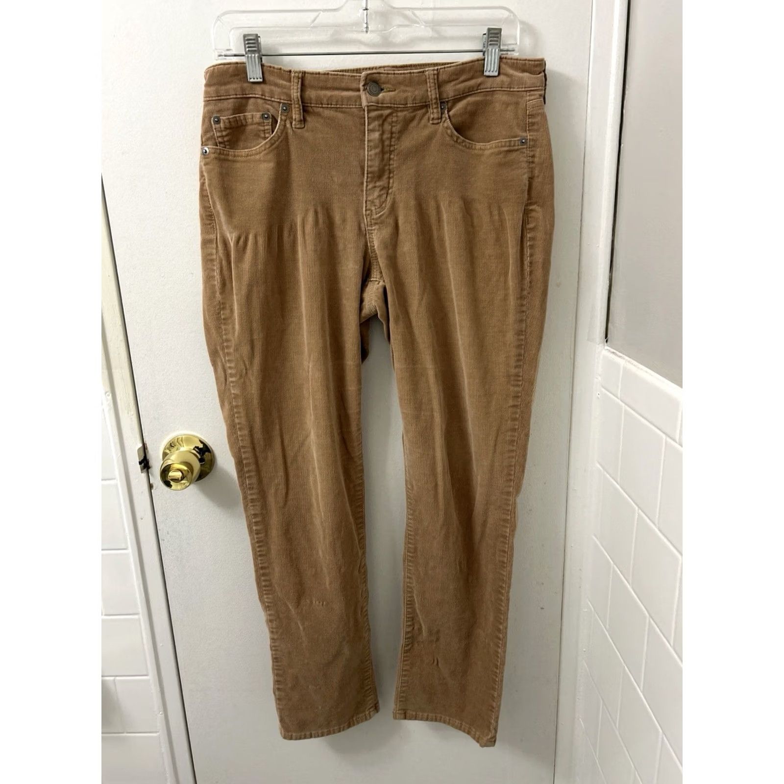 Ralph Lauren Lauren Ralph Lauren Corduroy Pants Womens 8 Brown Straight Slim Chino 32x27 Premier YKK Button Zipper Pocket(s) Machine Washable Vintage No Size 30" / US 8 / IT 44 - 2 Thumbnail