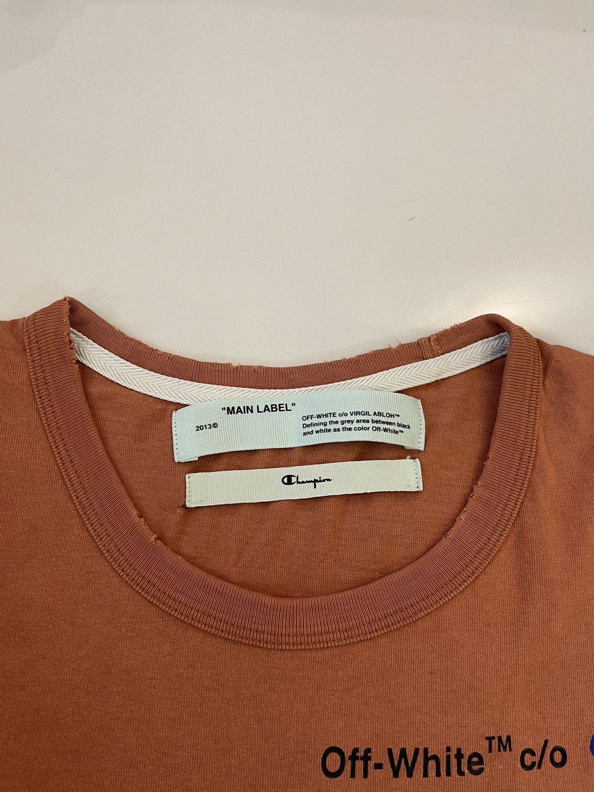 Champion × Off-White Off White X Champion Tee Brown Black Size US XL / EU 56 / 4 - 8 Thumbnail