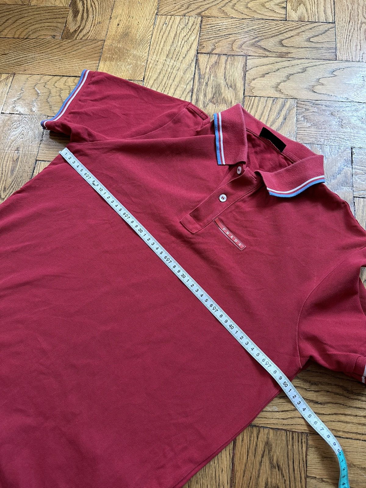 Prada PRADA MILANO RED TAB POLO T-SHIRT TEE Size US L / EU 52-54 / 3 - 16 Thumbnail