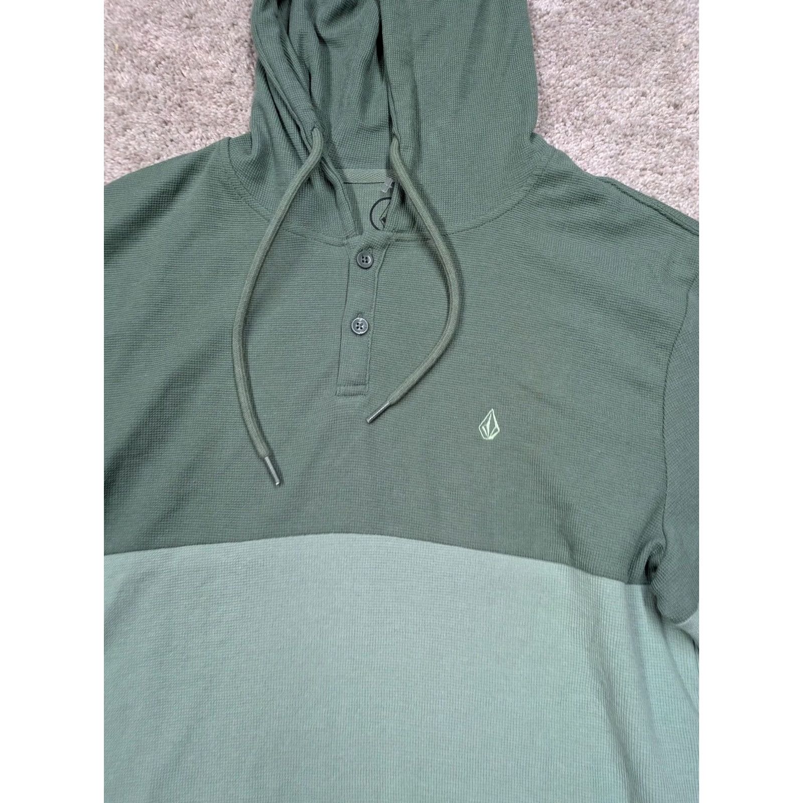 Volcom Volcom Hoodie Mens Medium Green Lightweight Henley Pullover Logo Long Sleeve Size US M / EU 48-50 / 2 - 3 Thumbnail