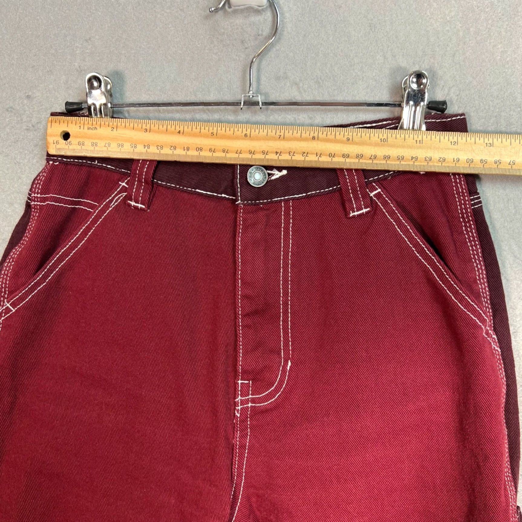 Pacsun VINTAGE PacSun Womens Pants Carpenter Straight Leg Maroon Red 100% Cotton Size 26 Size 26" / US 2 / IT 38 - 5 Thumbnail