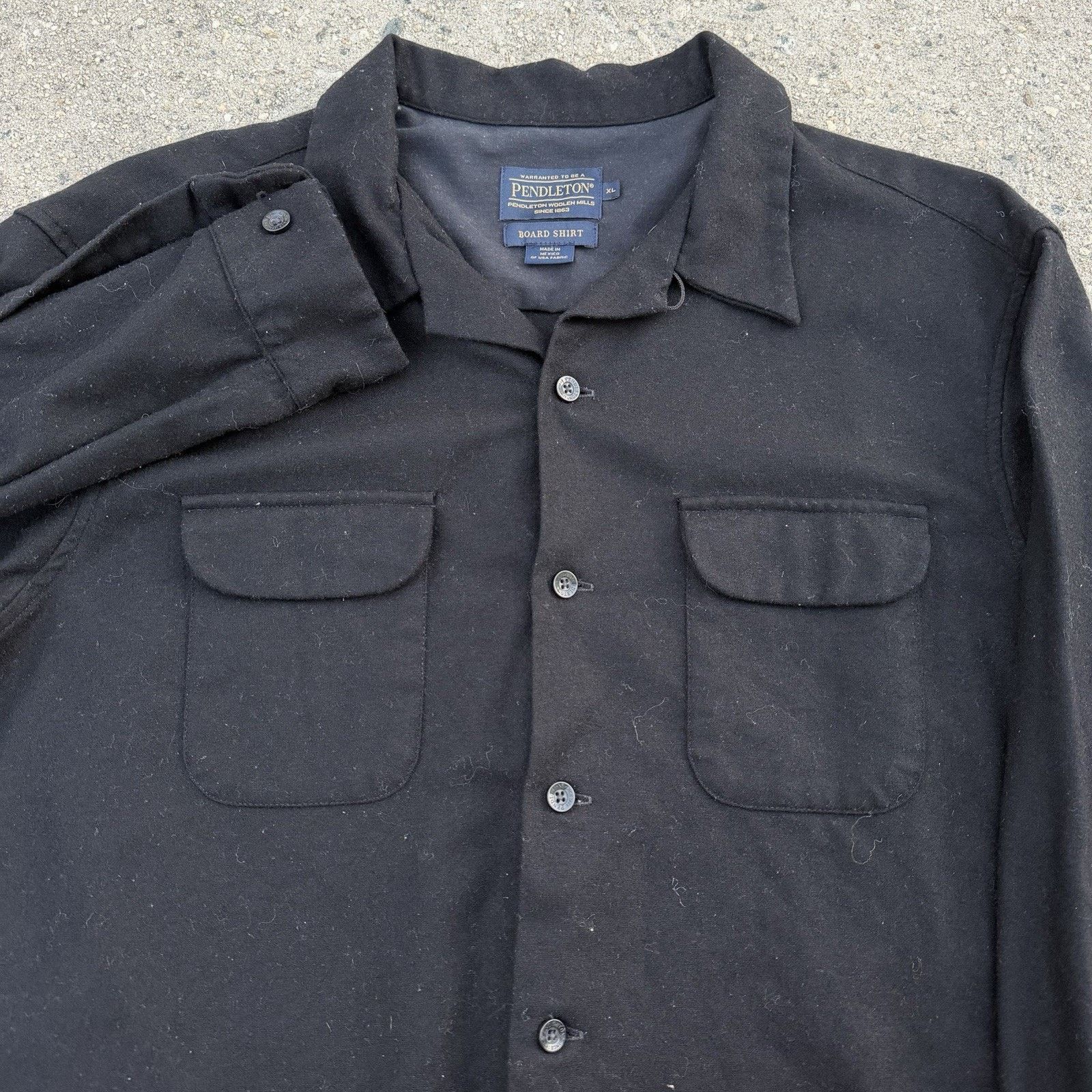 Pendleton Pendleton Black Wool Board Shirt XL Loop Collar Surf Size US XL / EU 56 / 4 - 1 Thumbnail