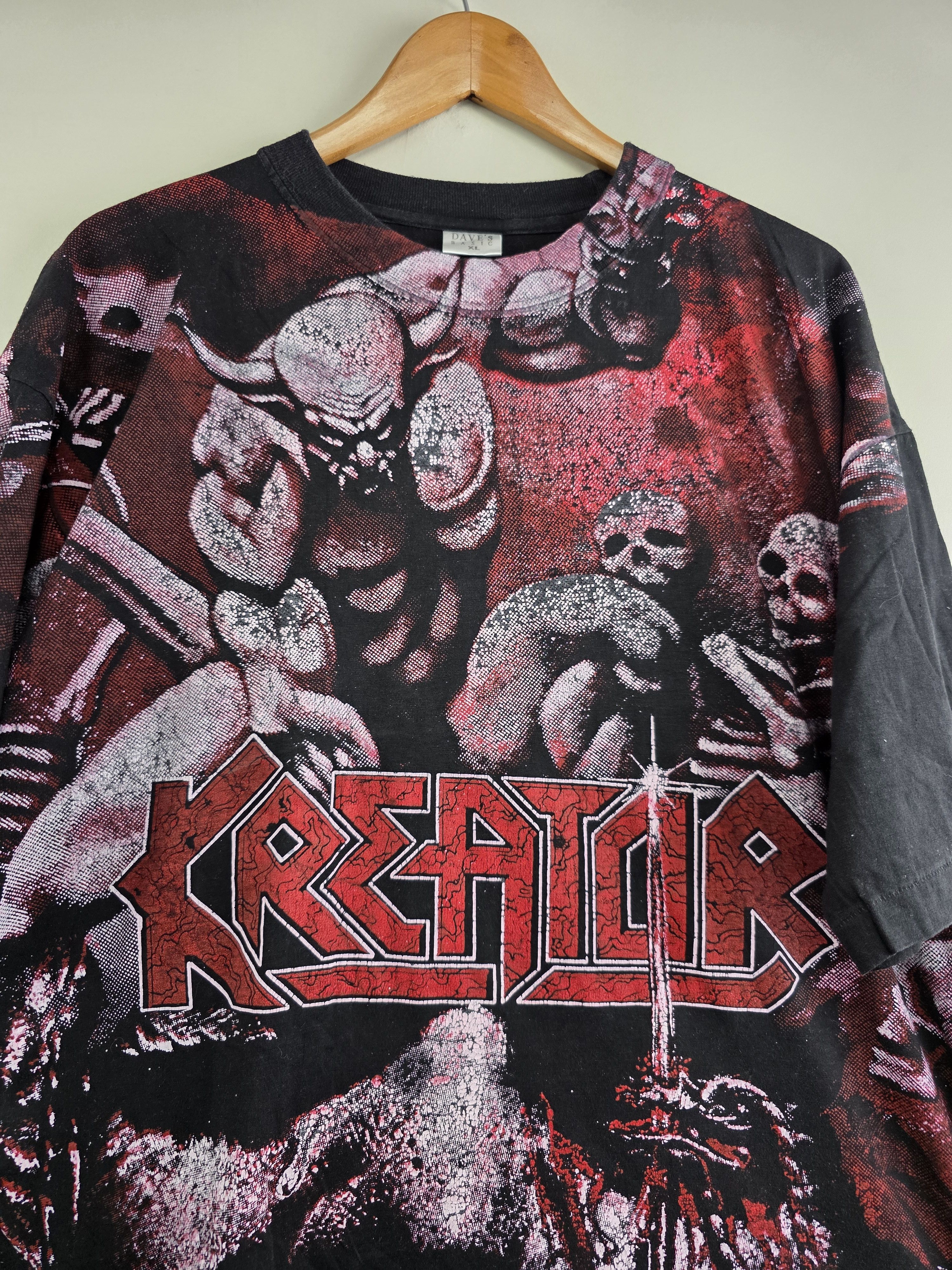 Band Tees × Vintage 90s Kreator All over print XL 23" 29.5" Size US XL / EU 56 / 4 - 4 Thumbnail