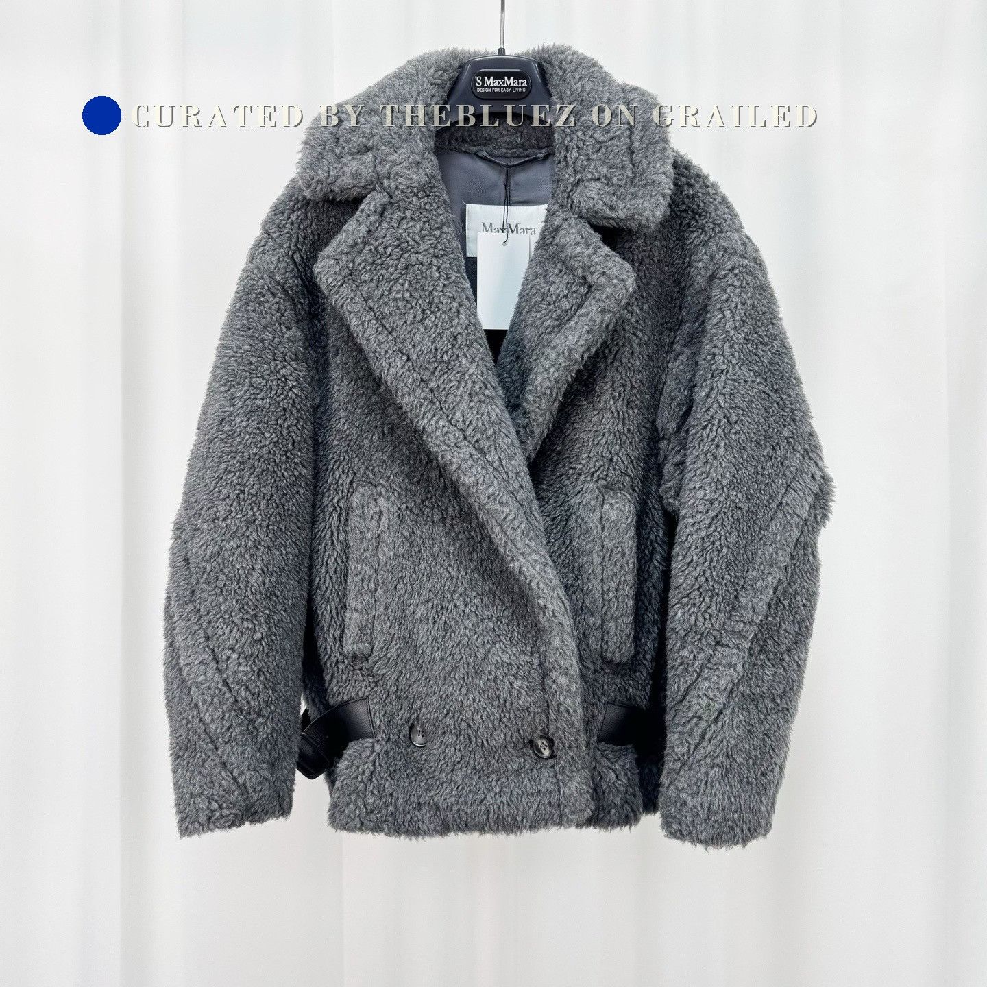 Max Mara Maxmara Gray Teddy Short Coat Size S / US 4 / IT 40 - 1 Thumbnail