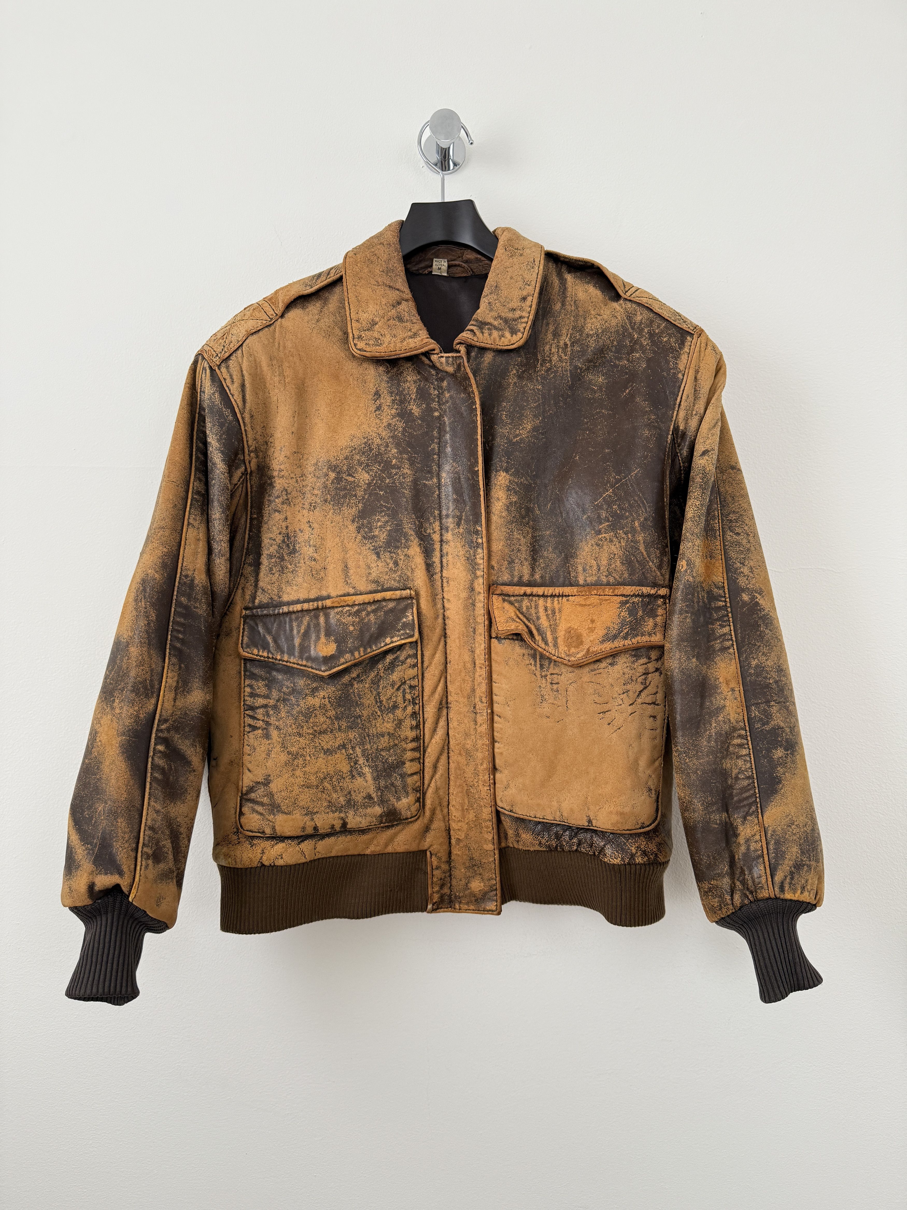 Vintage Leather Bomber Jacket Size US M / EU 48-50 / 2 - 1 Thumbnail