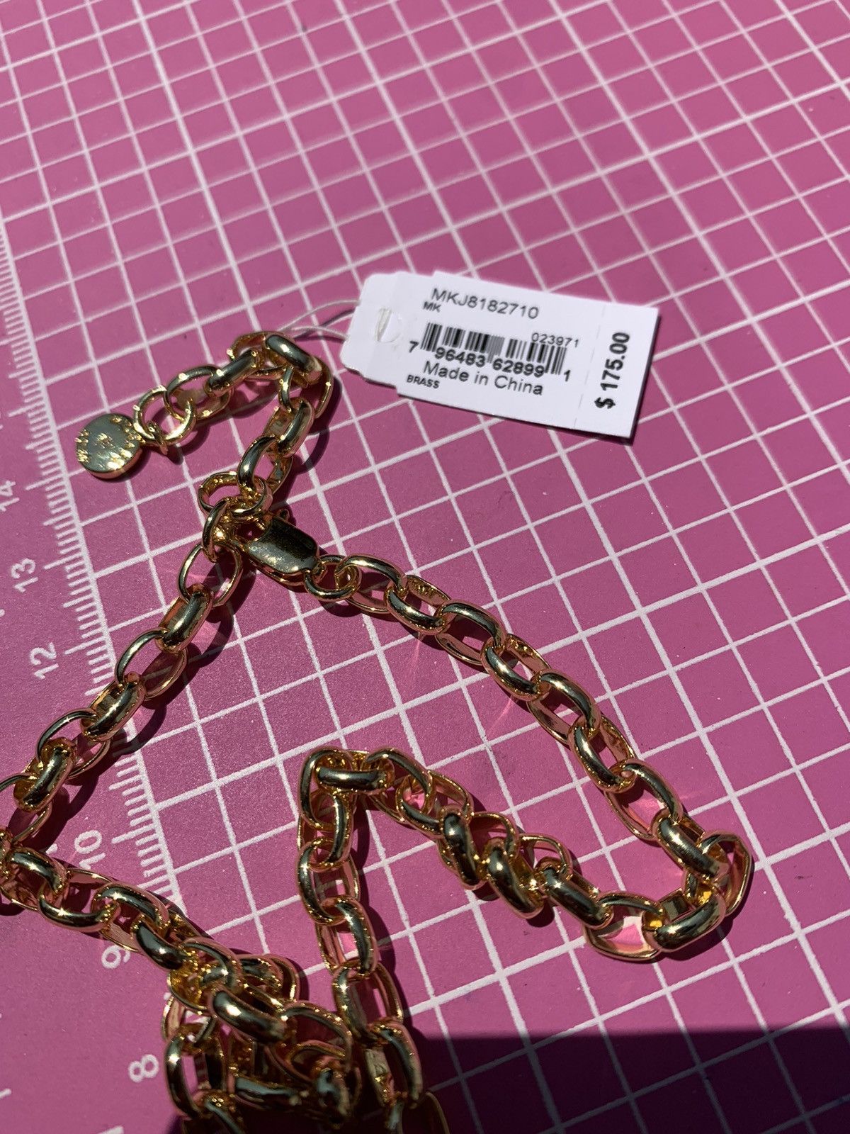 Michael Kors NWT Michael Kors Brass & Pavé Crystal MK Logo Heart Pendant Size ONE SIZE - 7 Thumbnail