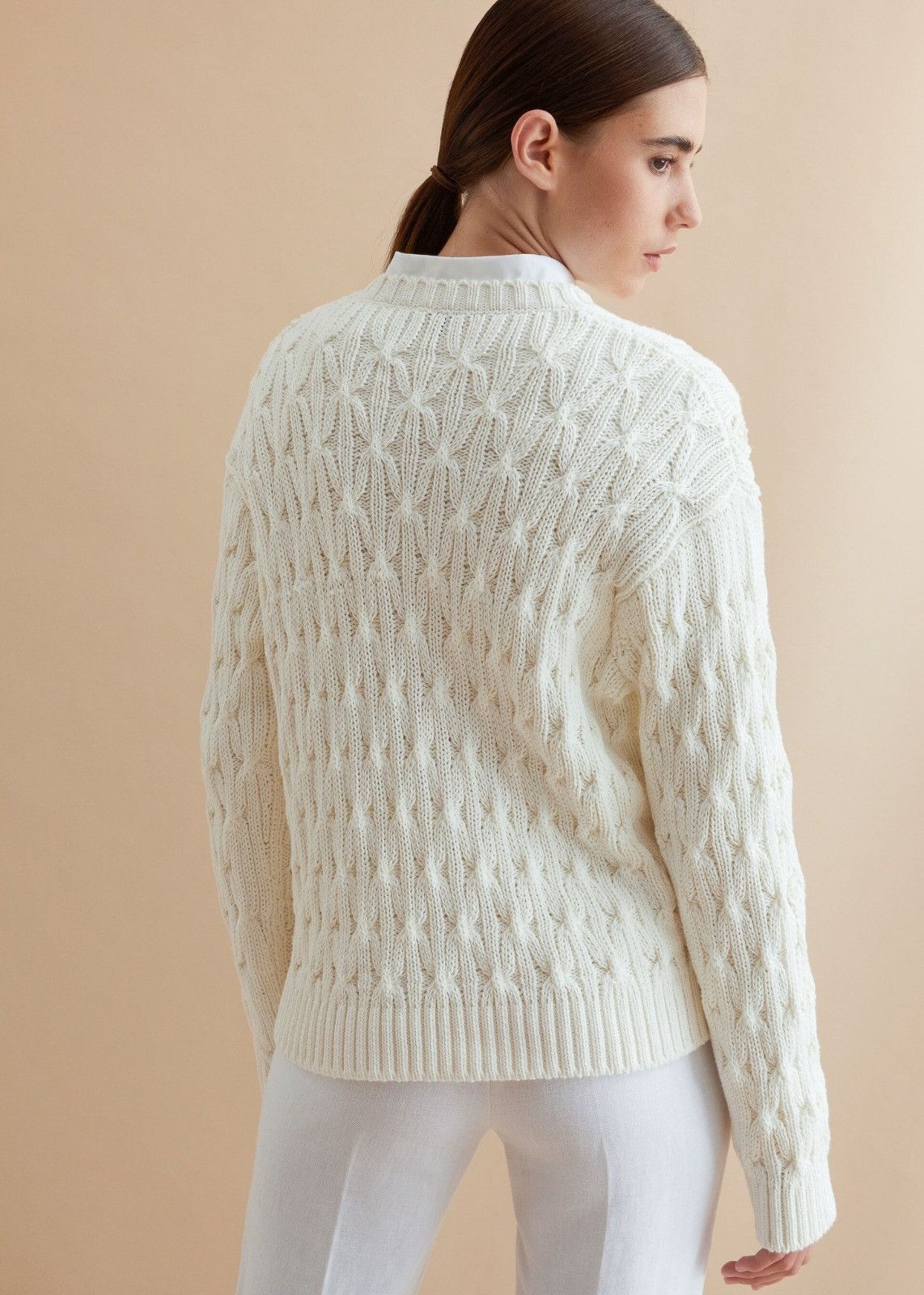 Loro Piana o1srvl11e1224 Valencia Crewneck Sweater in Off White Size L / US 10 / IT 46 - 4 Thumbnail