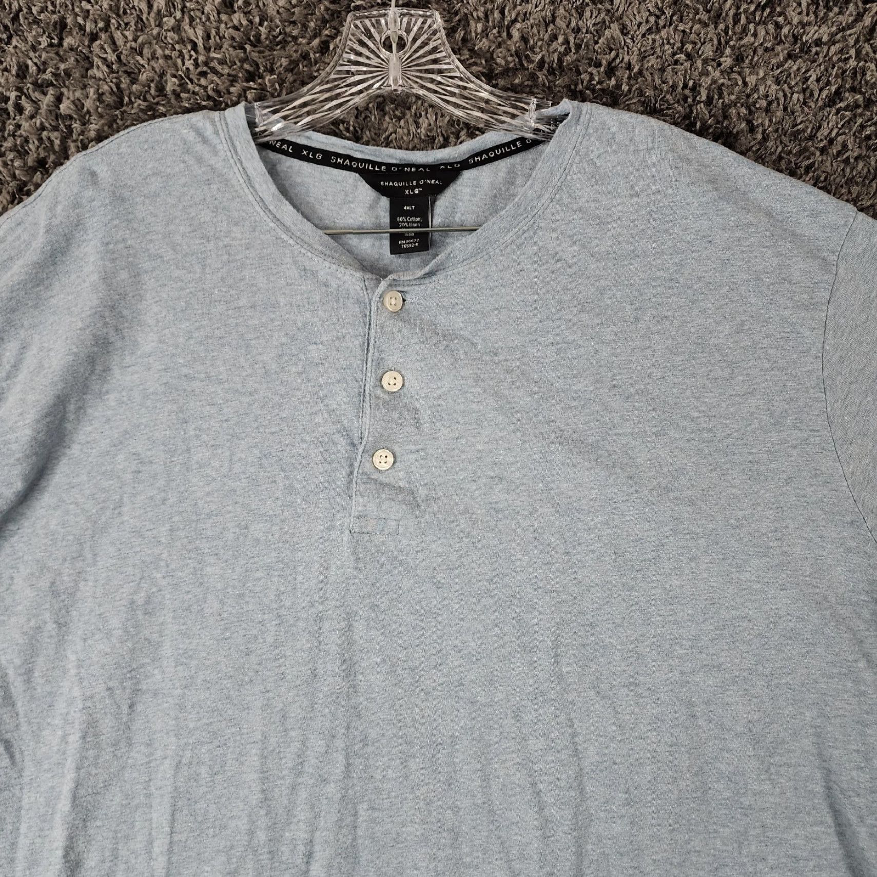 Vintage VINTAGE Shaquille O'Neal Polo Shirt Blue Short Sleeve Collarless 4XLT Mens Big & Tall Adult 4XLT Blue Polo Shirt Size US XXL / EU 58 / 5 - 3 Thumbnail
