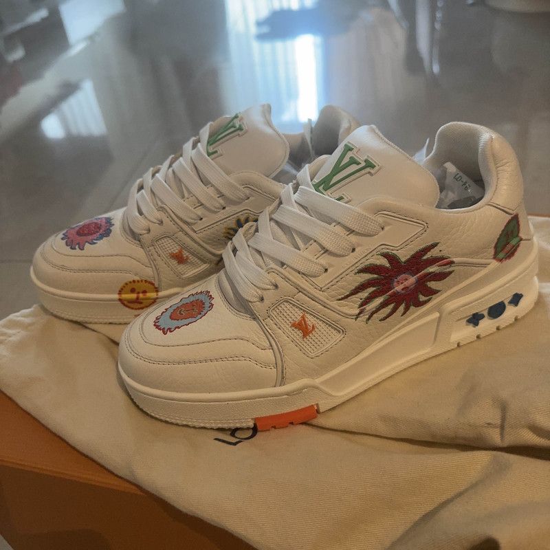 Louis Vuitton Yayoi Kusama x Louis Vuitton White Sneakers 0079 Size US 5.5 / EU 38 - 1 Thumbnail