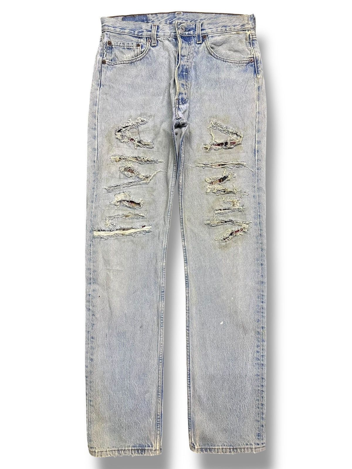 Levi's Vintage Levi’s 501 Straight Distressed Ripped Jeans & Faded Size US 31 - 1 Thumbnail