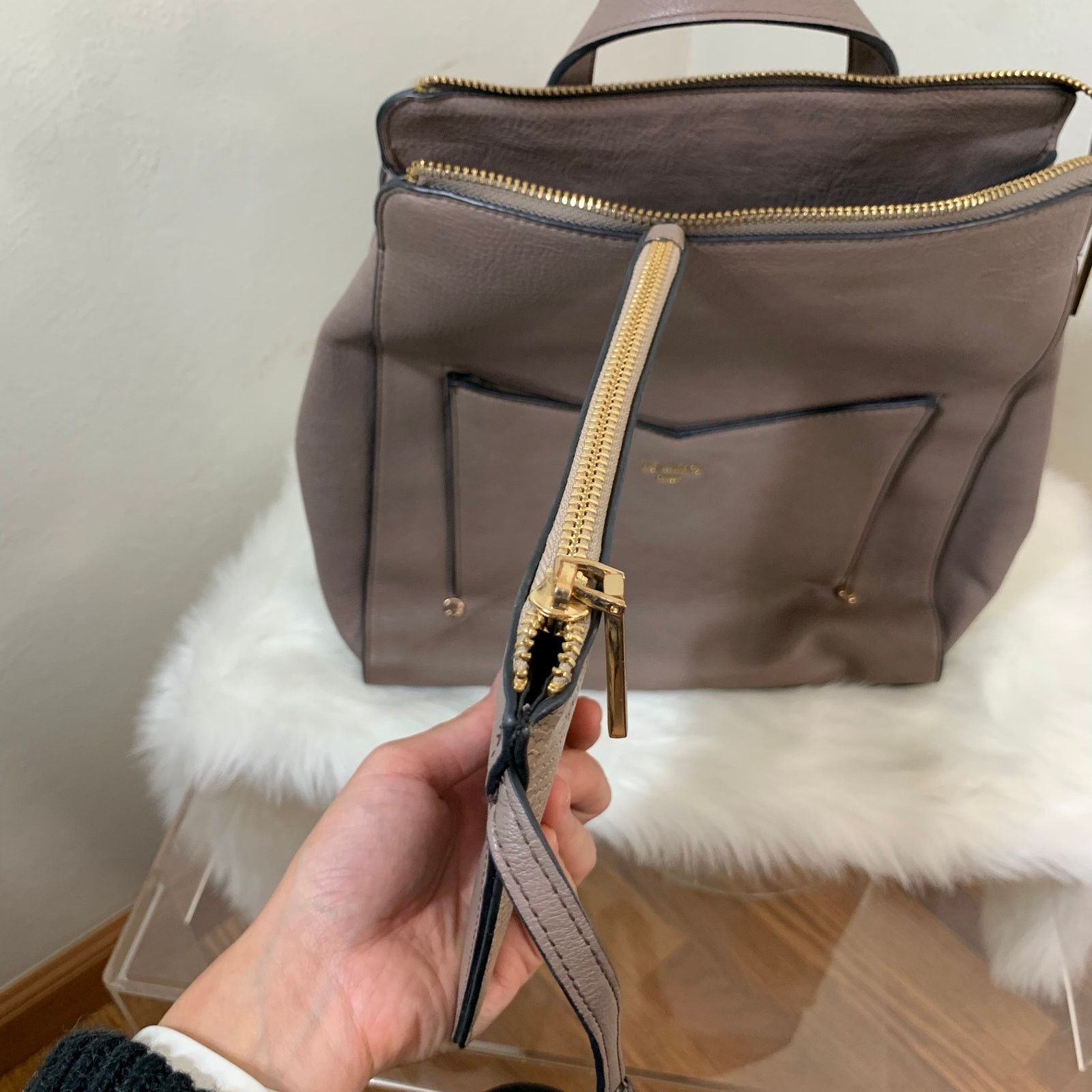 Dune London Dune London Womens Backpack Brown Faux Leather with Wallet Size ONE SIZE - 7 Thumbnail