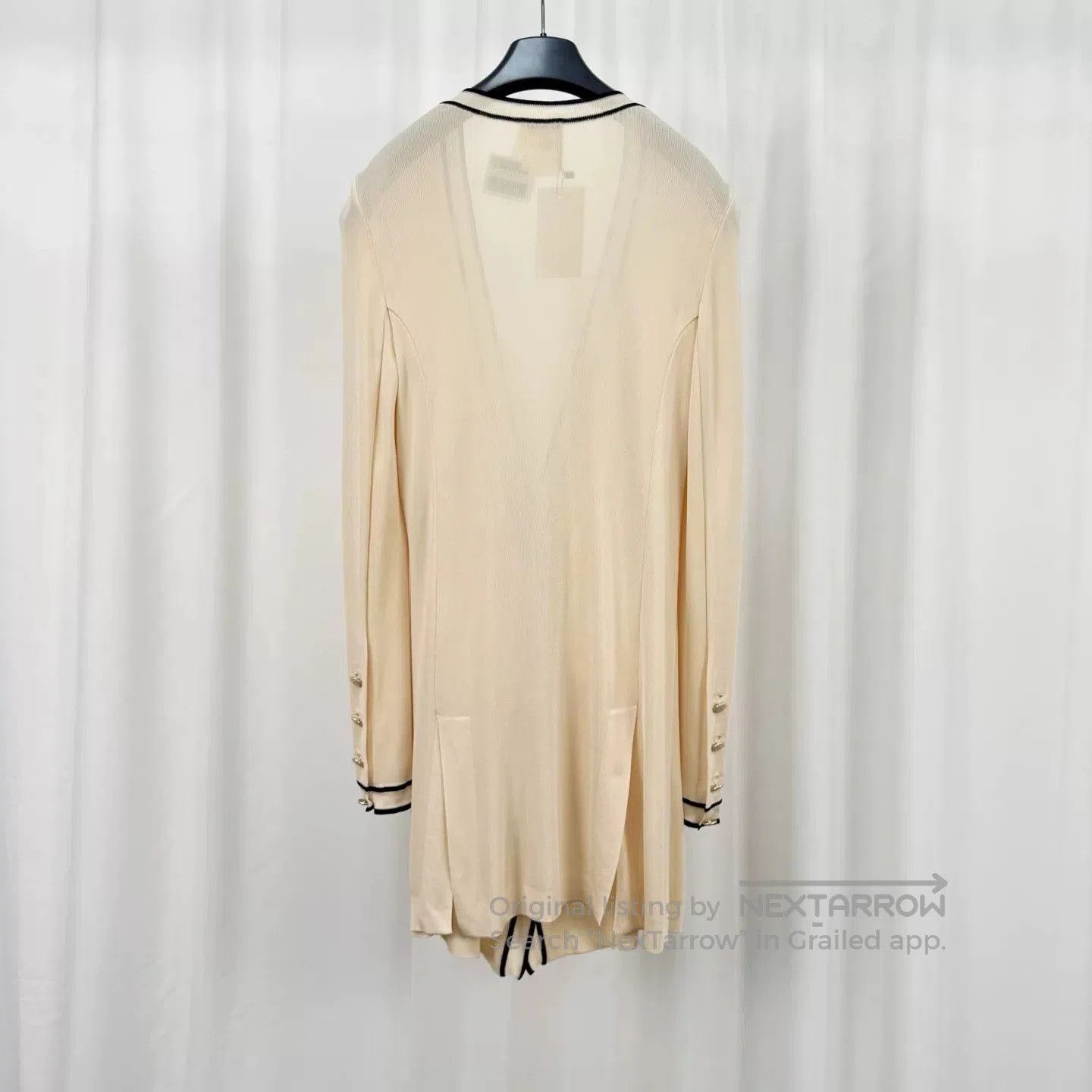 Chanel Chanel Beige Knit Cardigan with Trim. Size S / US 4 / IT 40 - 2 Thumbnail