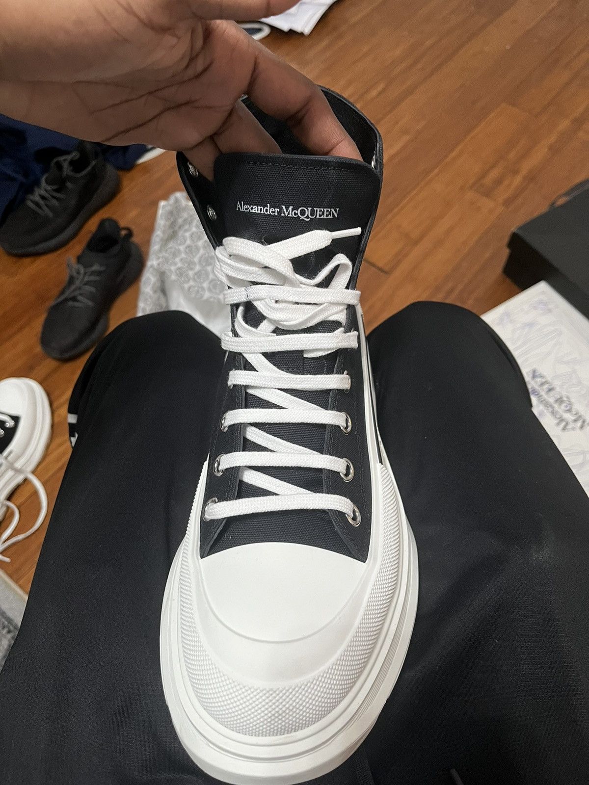 Alexander McQueen Black and white Alexander mcqeen boots. Size US 10.5 / EU 43-44 - 7 Thumbnail