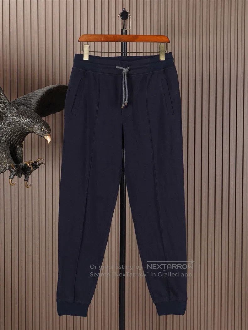 Brunello Cucinelli Brunello Cucinelli size XL Navy Blue Drawstring Sport Pants Size US 29 - 1 Thumbnail