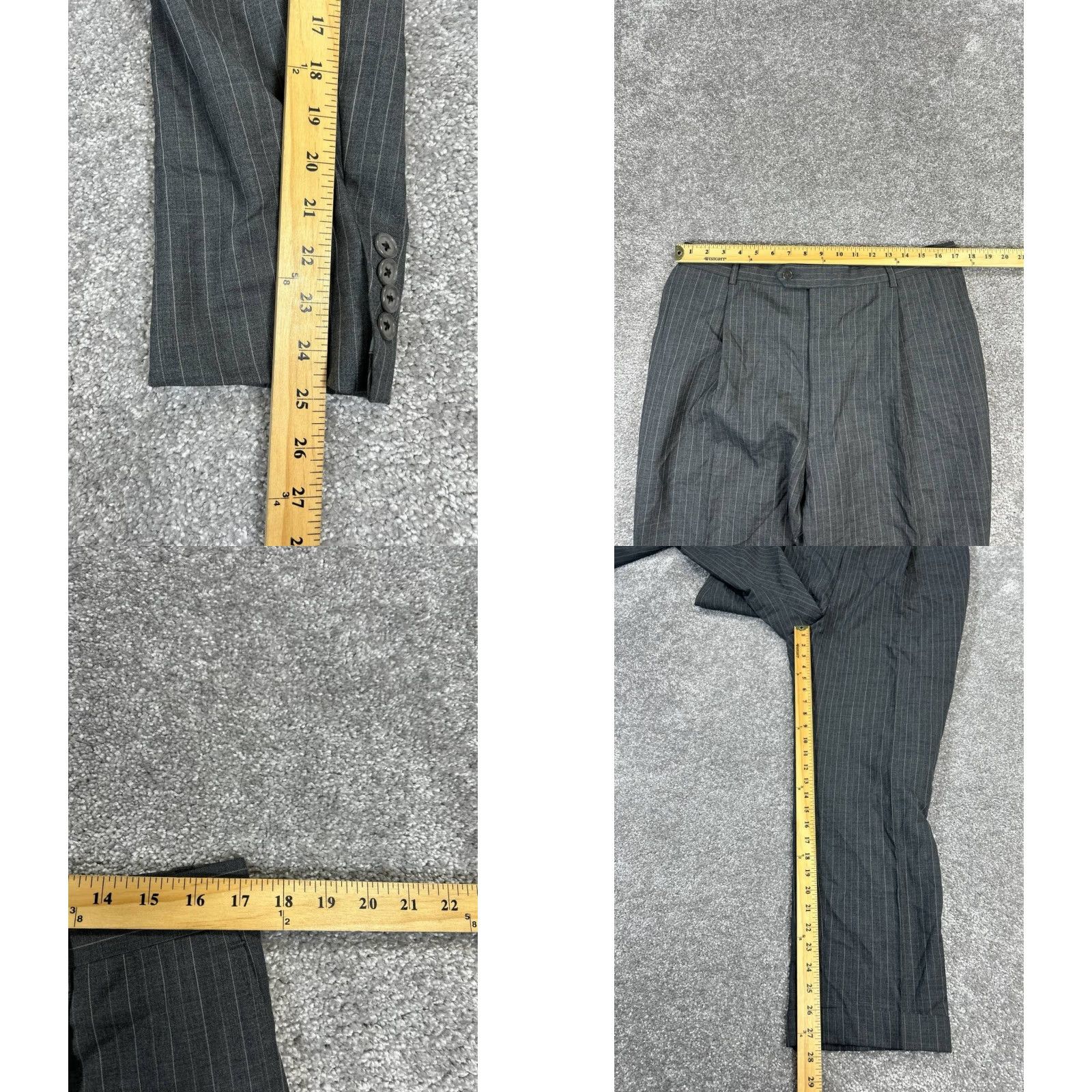 Hart Schaffner Marx Hart Schaffner Marx Travelor Suit Mens 44 Gray Wool Size 44R - 9 Thumbnail