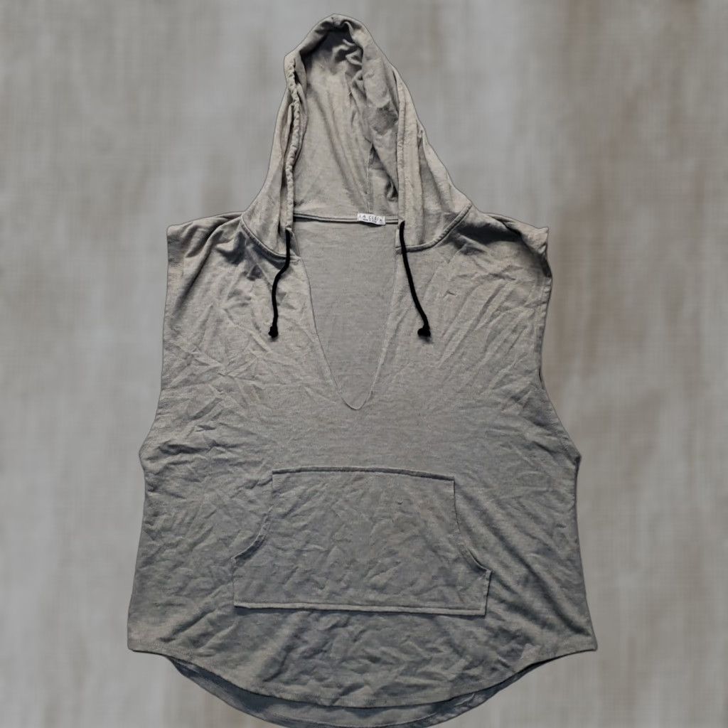 Vintage LA Clef Hoodie Adult Women's XL Gray Sleeveless Hooded Sweater Womens Size XL / US 12-14 / IT 48-50 - 1 Thumbnail