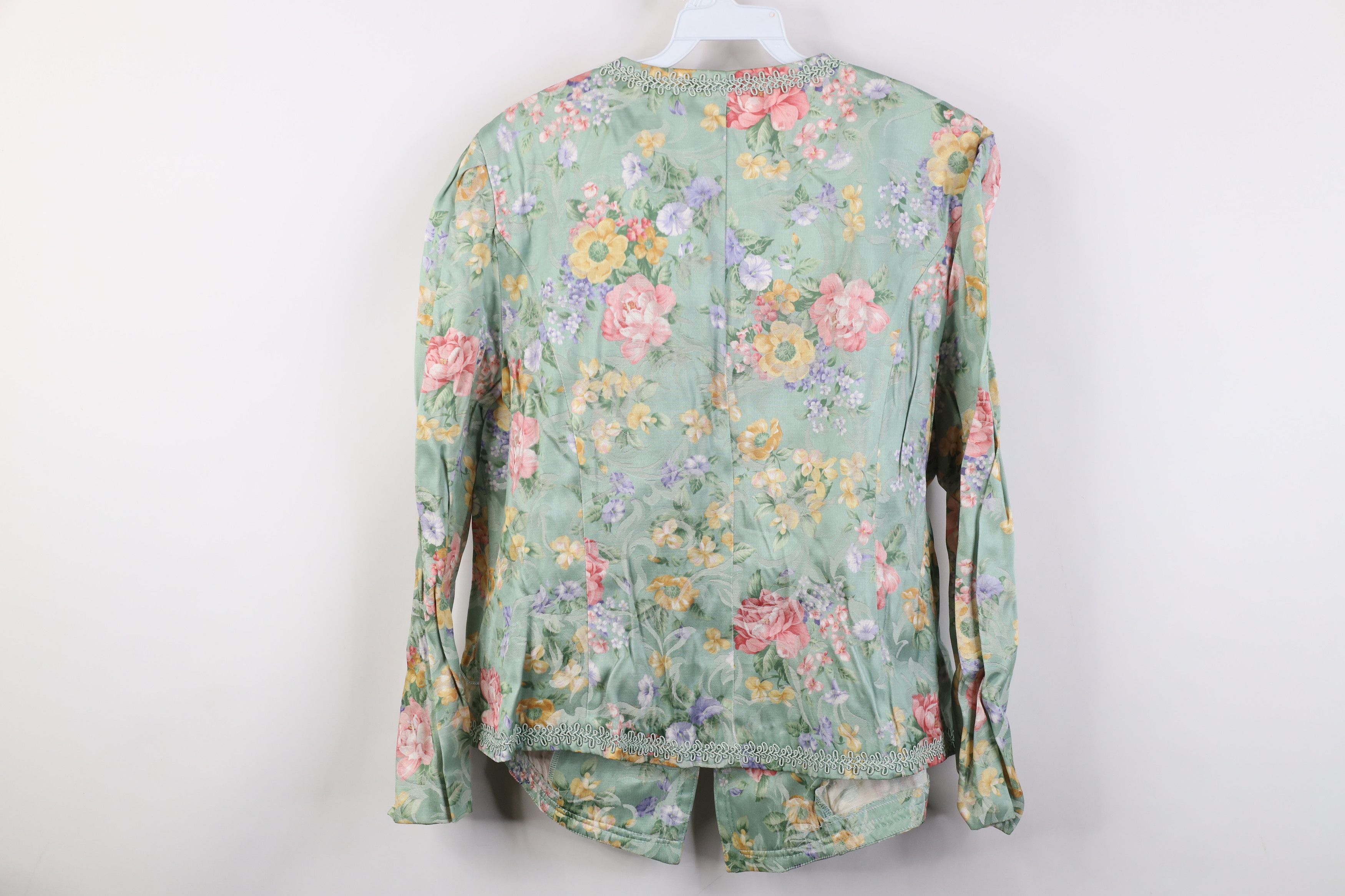 Vintage Vintage 90s Streetwear Floral Evening Blazer Jacket USA Size XXL / US 16-18 / IT 52-54 - 11 Thumbnail