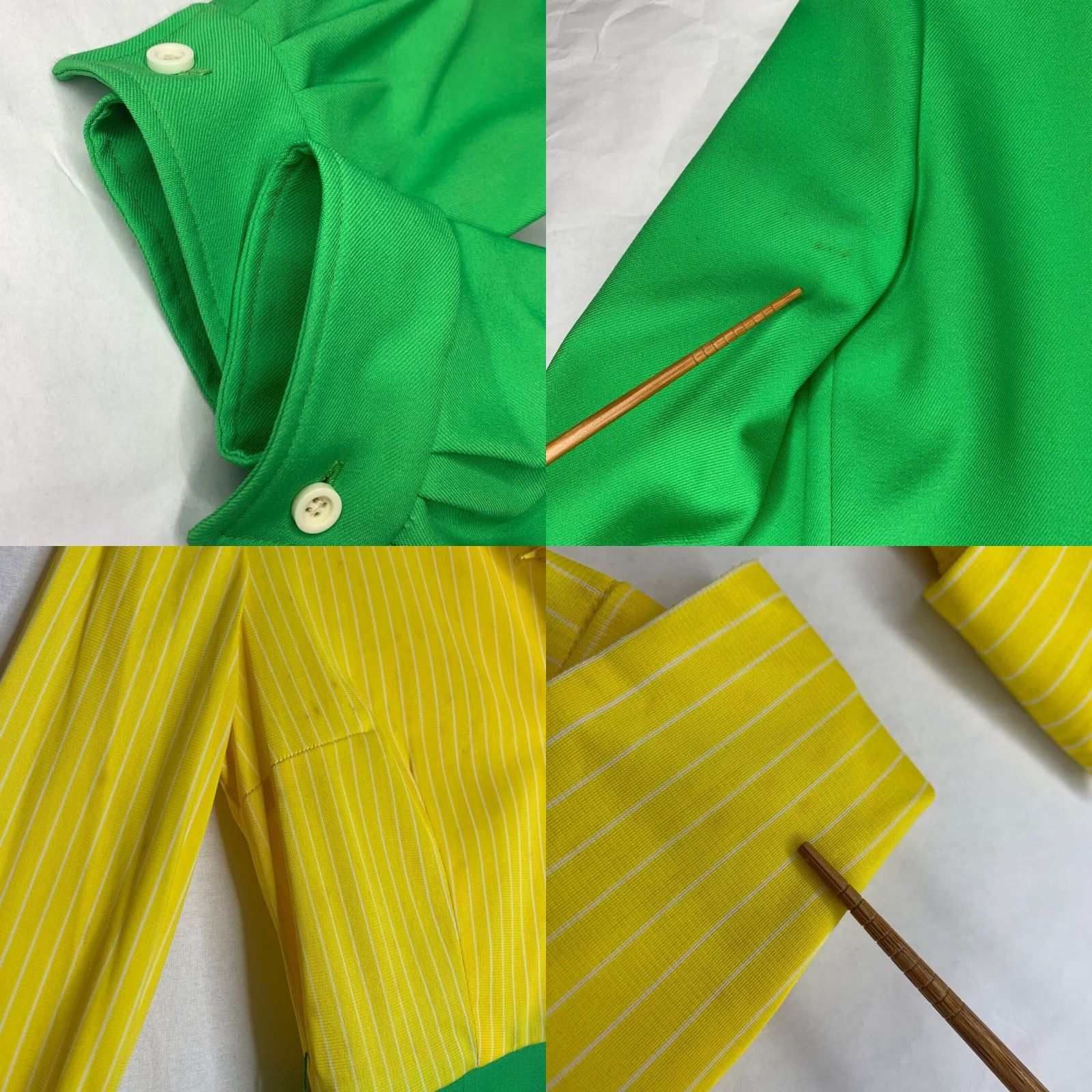 Vintage VINTAGE California Girl Dress and Jacket Set 1960s Green Yellow Mod Stripe Size 12 Womens Size XL / US 12-14 / IT 48-50 - 10 Thumbnail
