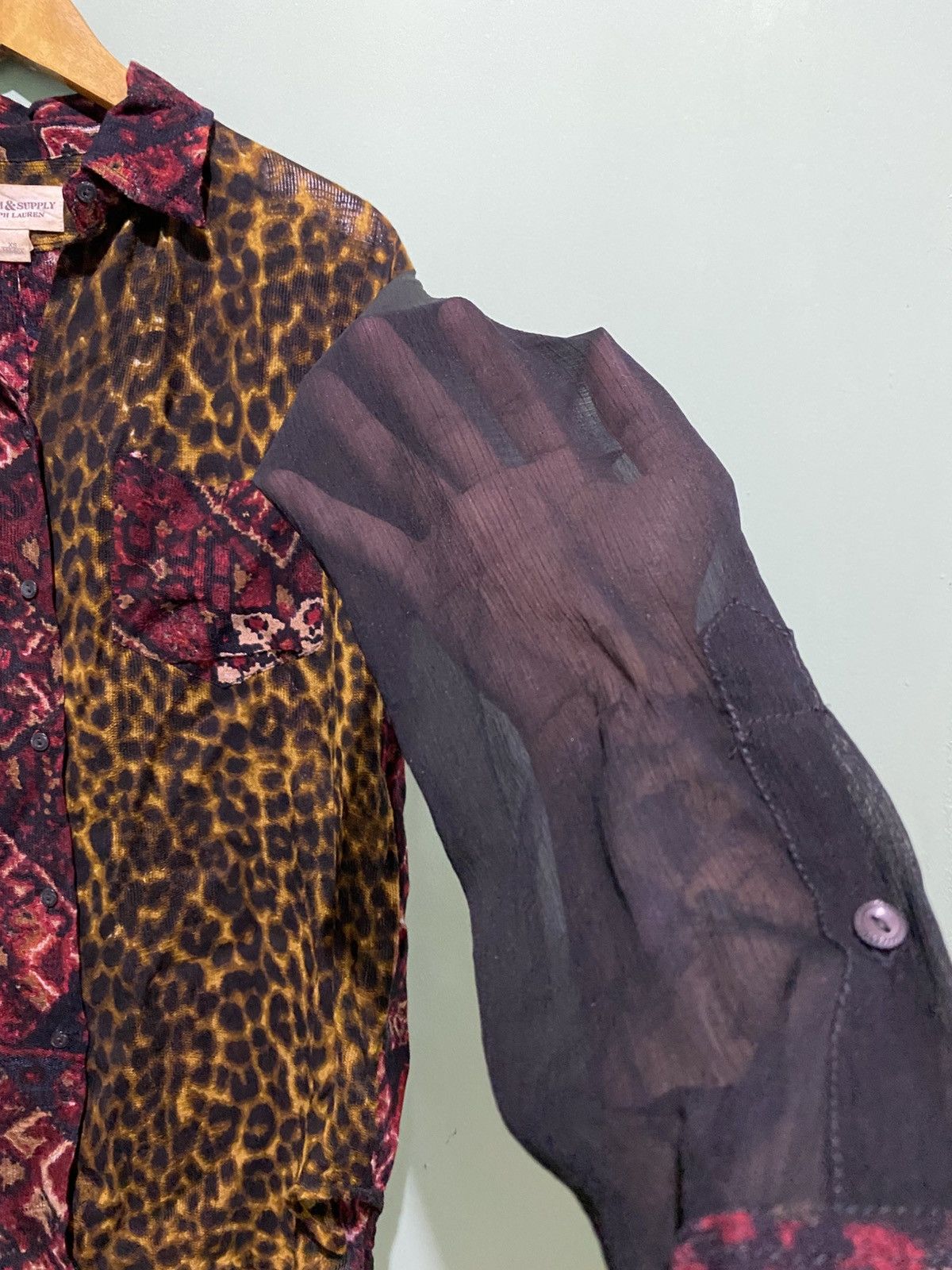 RRL Ralph Lauren DENIM & SUPPLY RALPH LAUREN LEOPARD MESH BUTTON UP Size XS / US 0-2 / IT 36-38 - 3 Thumbnail