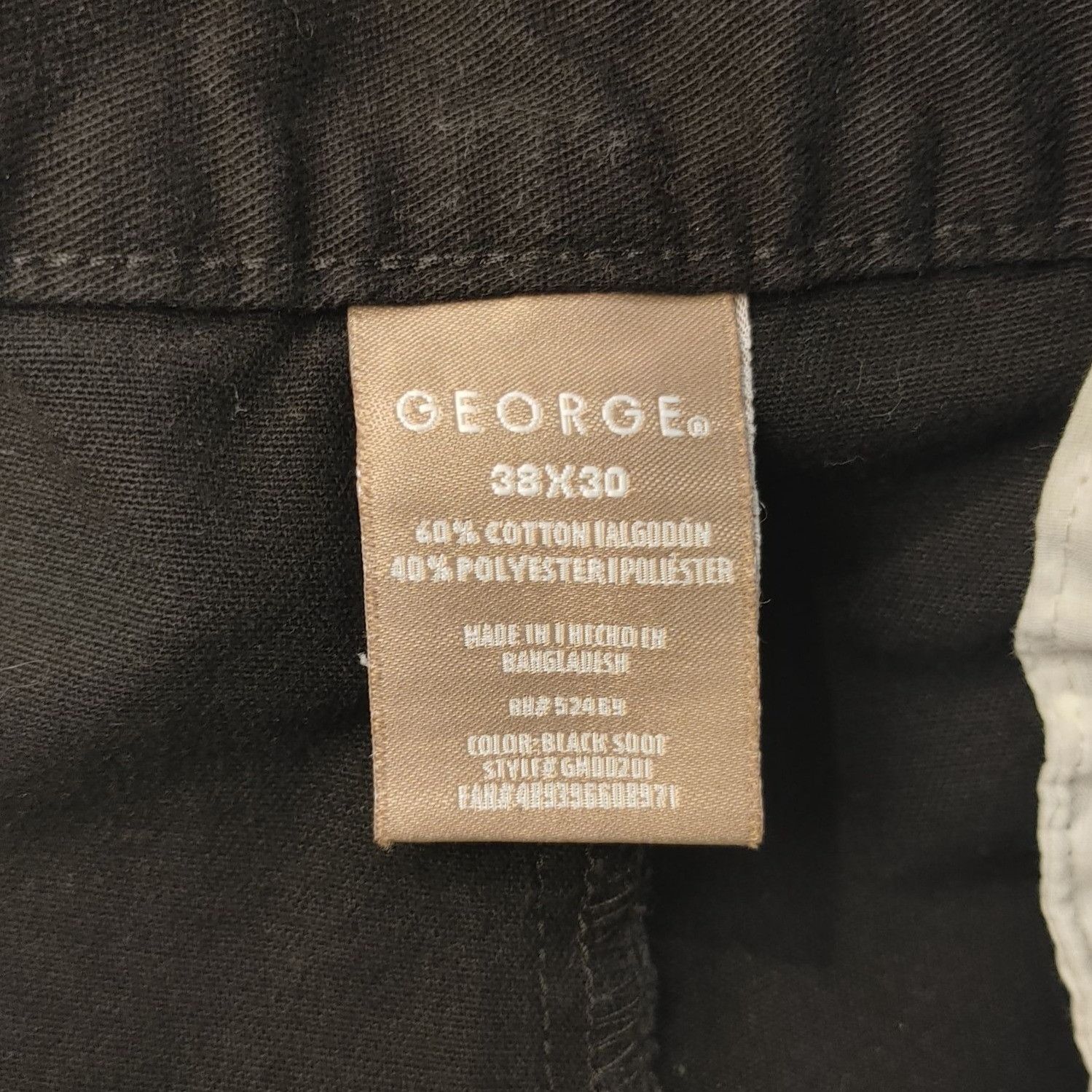 George George Women's Black Straight Relaxed Fit Khaki Dress Pants Size 38" / US 16 / IT 52 - 3 Thumbnail