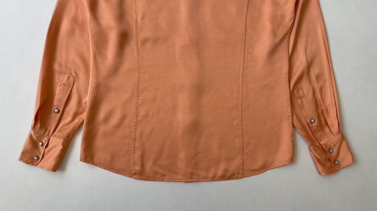 Dries Van Noten Salmon Peach Satin Western Shirt Size US M / EU 48-50 / 2 - 15 Thumbnail