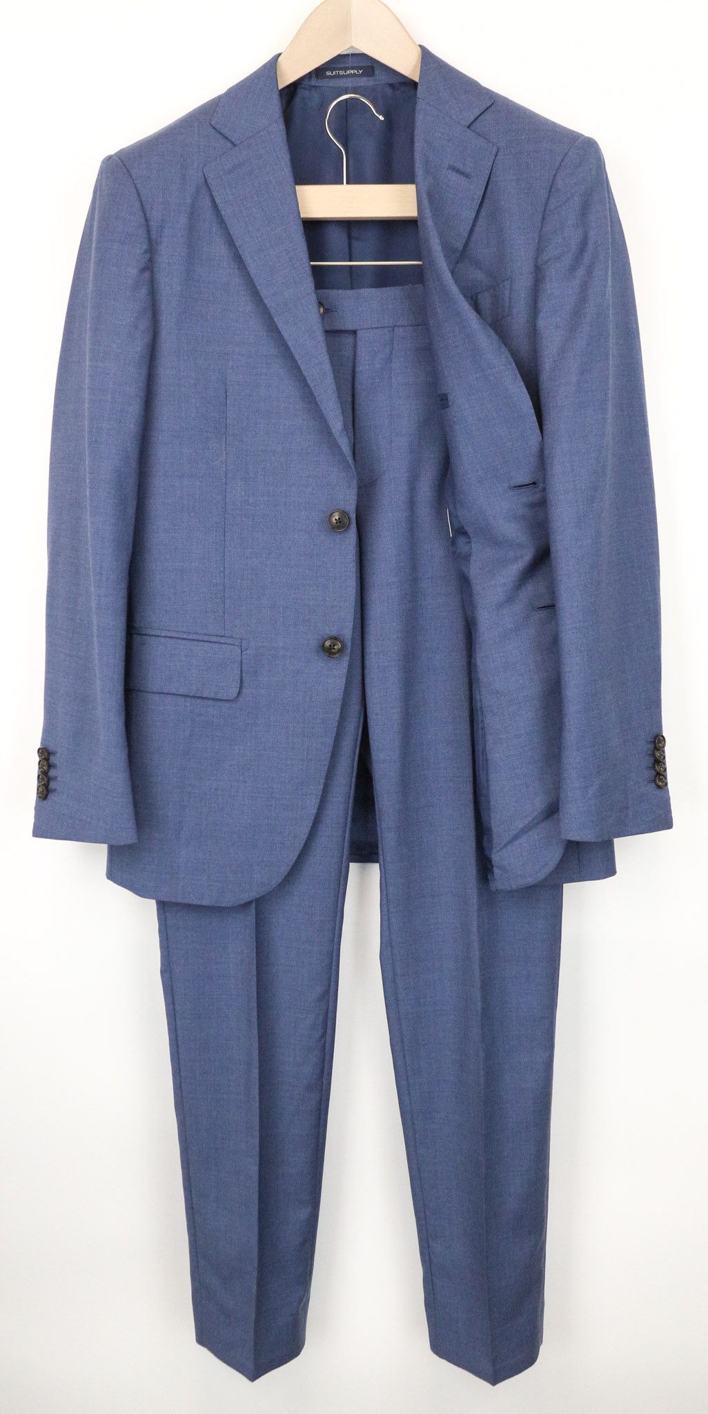 NAPOLI UK34R Blue Wool S110s Lined Suit 74713