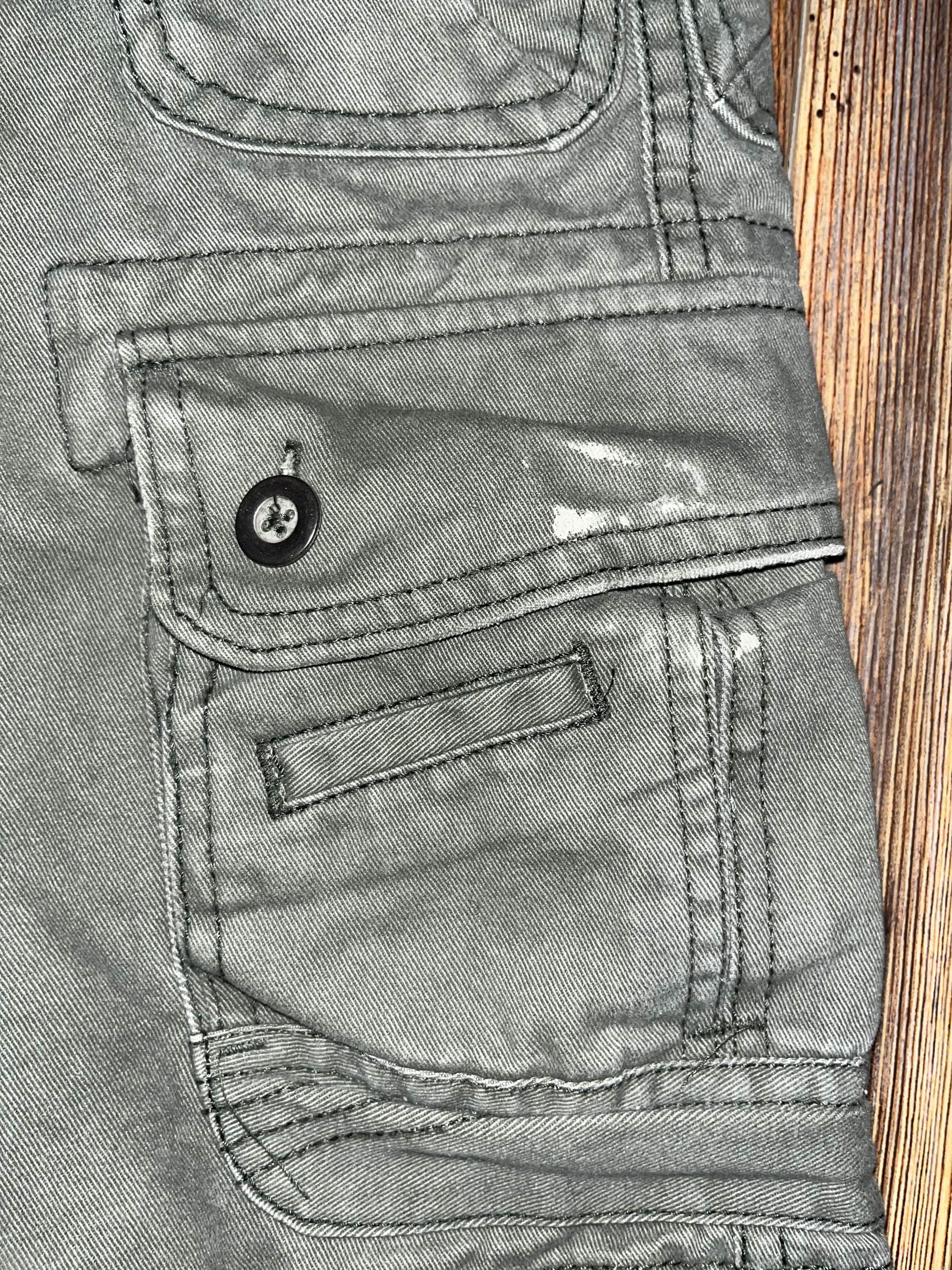 JNCO × Vintage Y2K Baggy Iron Army Green Cargo Shorts Size US 33 - 4 Thumbnail