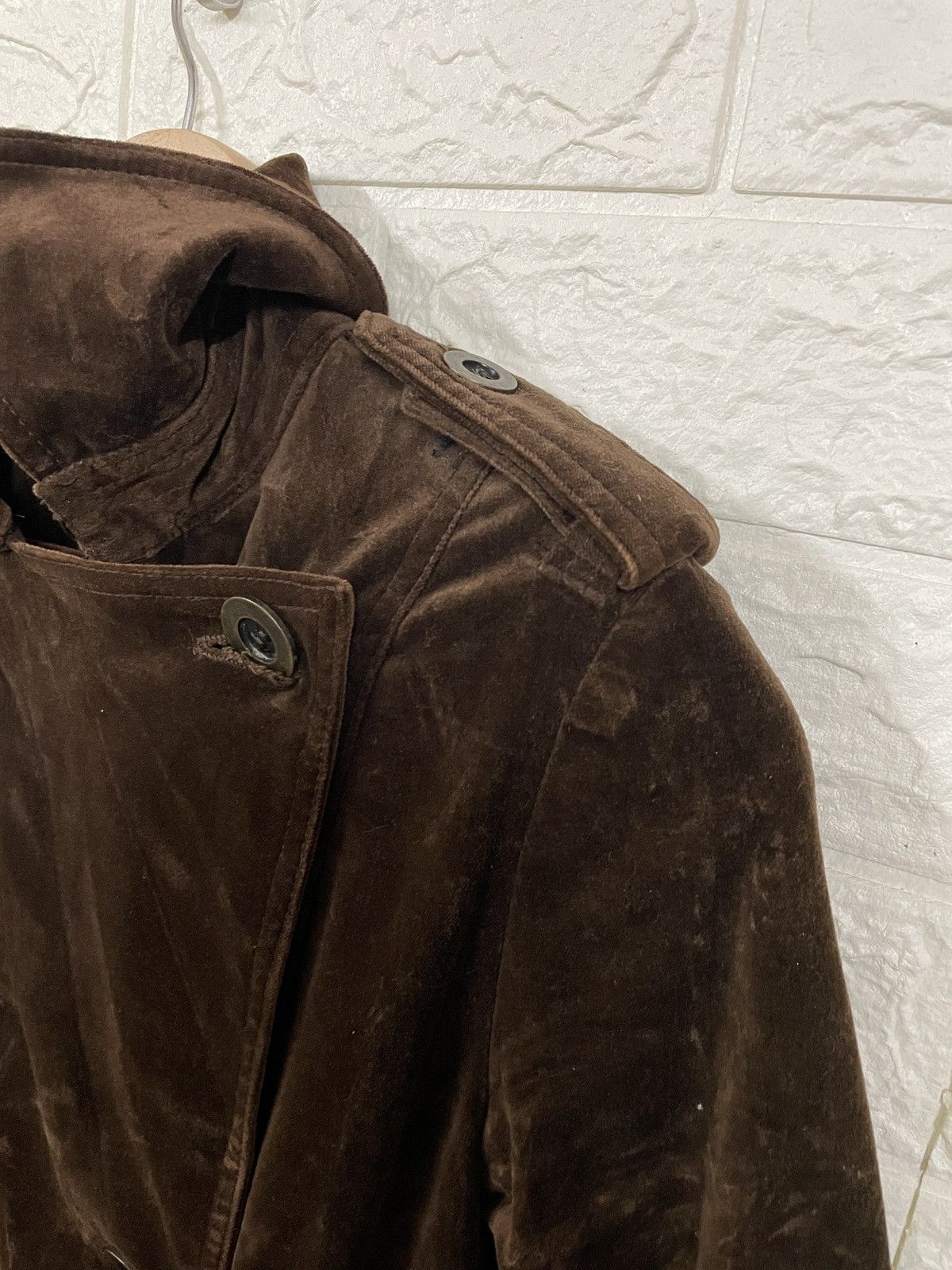 Japanese Brand × Tornado Mart Tornado Mart Femme Long Coat Velvet Brown Size S / US 4 / IT 40 - 5 Thumbnail