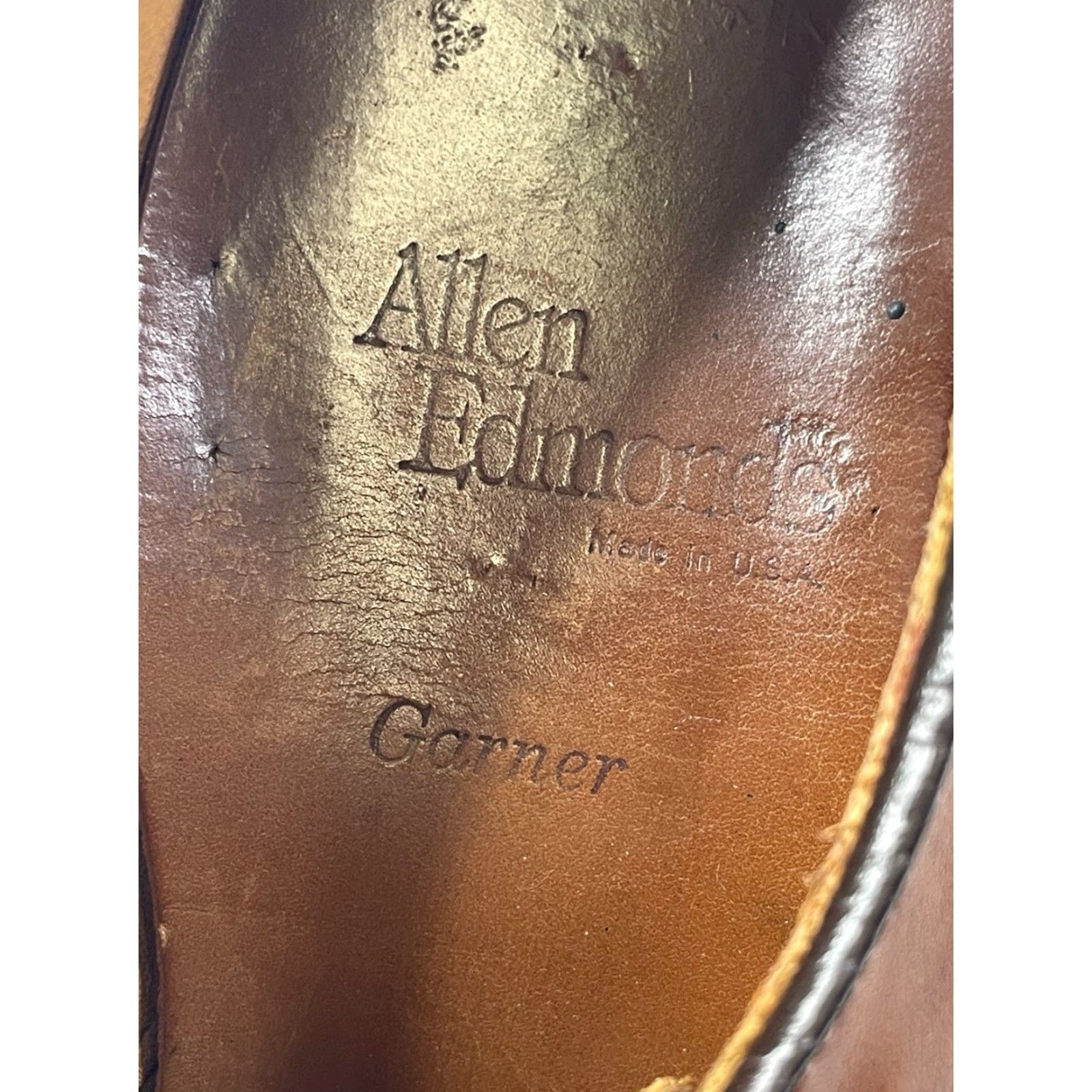 Allen Edmonds VINTAGE? No — Allen Edmonds Garner Monk Strap Loafers USA Made Burnished Calf Skin Sz 9.5 Mens Brown Leather Dress Shoes Buckle Strap Navy? Size US 10 / EU 43 - 2 Thumbnail