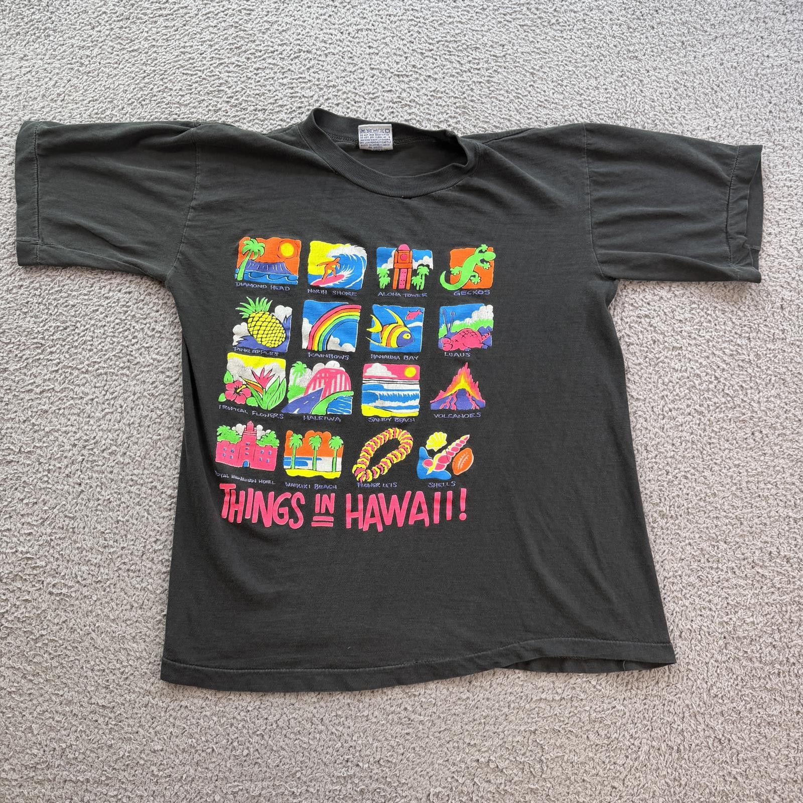 Other Vintage 90s Hawaii T Shirt Poly Tees Neon Tourist Tee Island Size US L / EU 52-54 / 3 - 1 Thumbnail