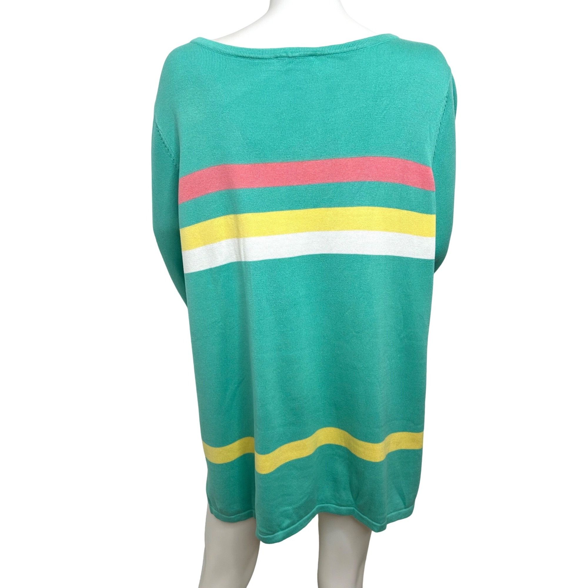 Other Belle Kim Gravel Tunic Top 1X Green Pink Yellow White Stripe Size XL / US 12-14 / IT 48-50 - 3 Thumbnail