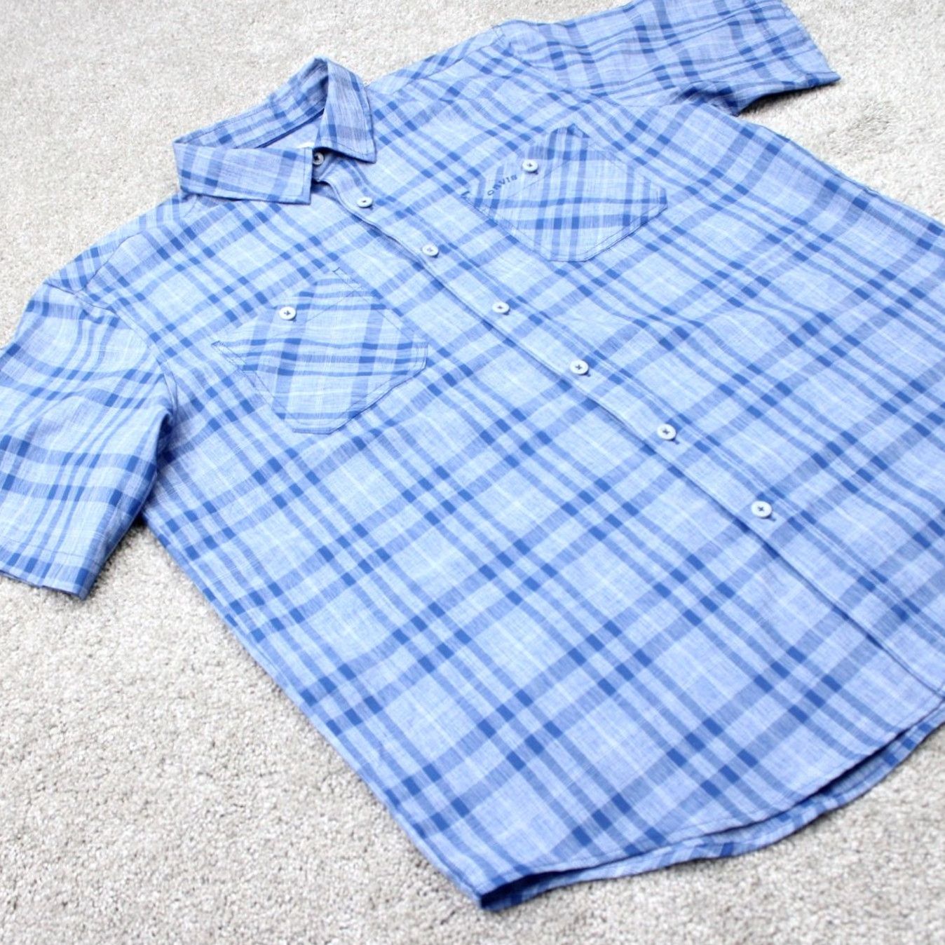 Orvis Orvis Mens Large Blue Tech Shirt Short Sleeve Button-Up Pocketed N/A Size US L / EU 52-54 / 3 - 5 Thumbnail