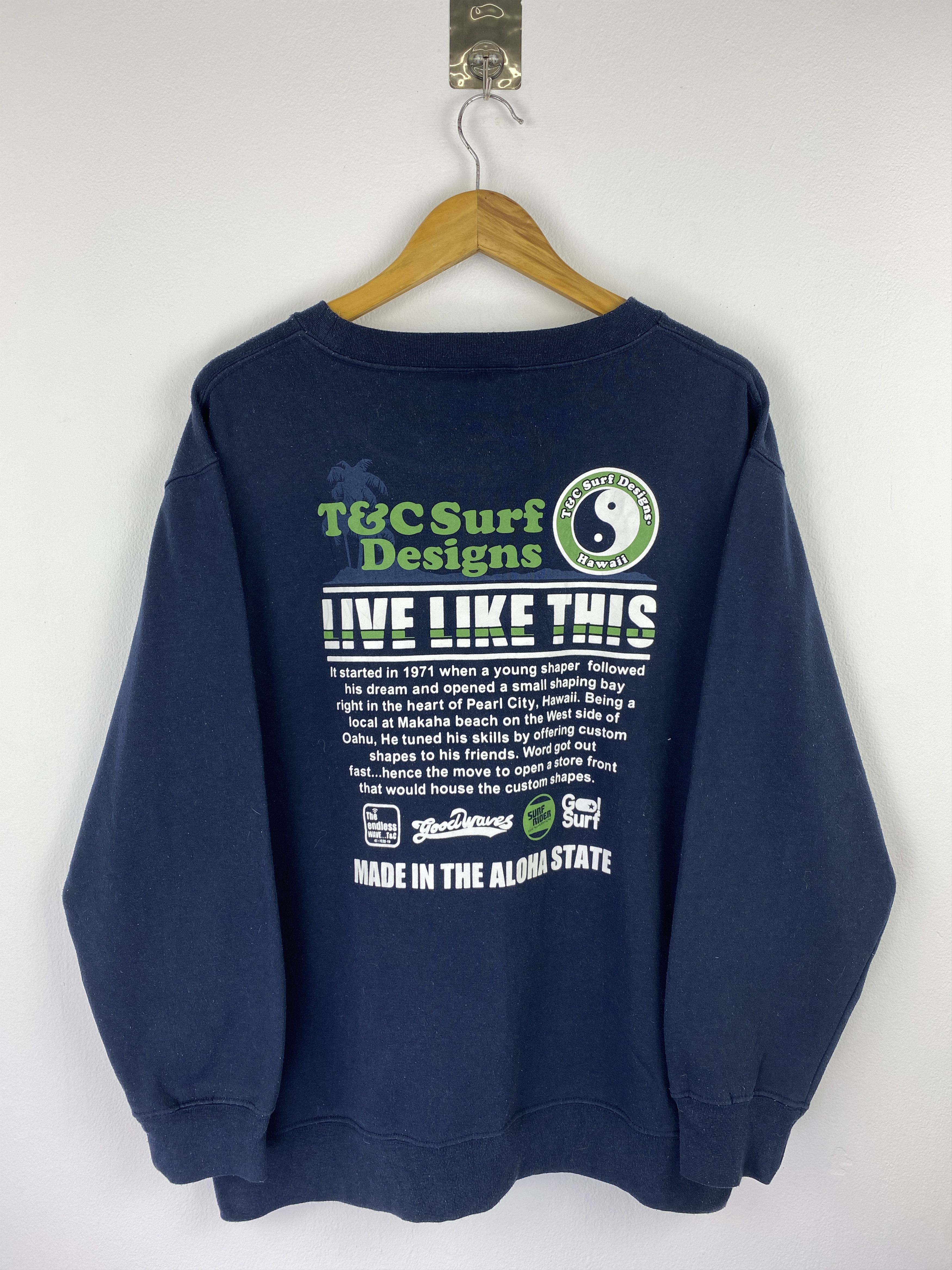 Vintage Vintage T&C Surf Wording Crewneck Sweatshirt SH0453 Size US L / EU 52-54 / 3 - 3 Thumbnail