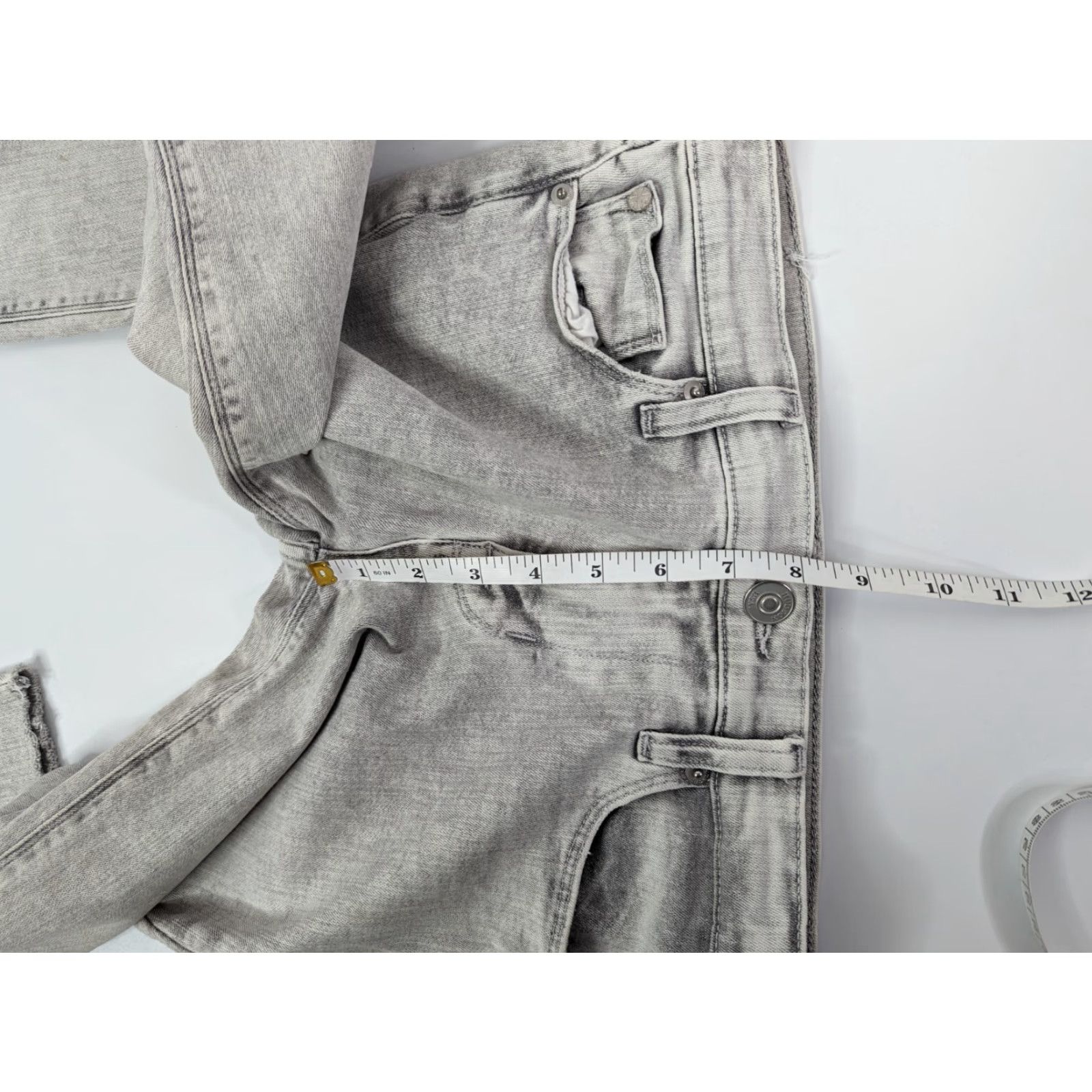 Hudson Hudson Krista Super Skinny Jeans Womens 27 Gray Denim Cotton Blend Low Rise Stretch Raw Hem Skinny Jeans Women 27 Mens? Size 27" / US 4 / IT 40 - 7 Thumbnail