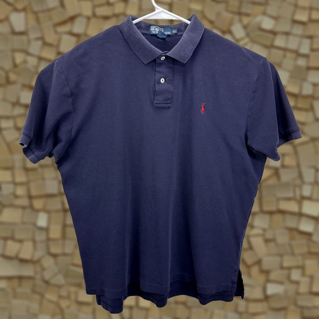 Polo Ralph Lauren VINTAGE Polo Ralph Lauren Polo Shirt Mens XL Blue Pique Pony Logo 90s Hong Kong Size US XL / EU 56 / 4 - 1 Thumbnail