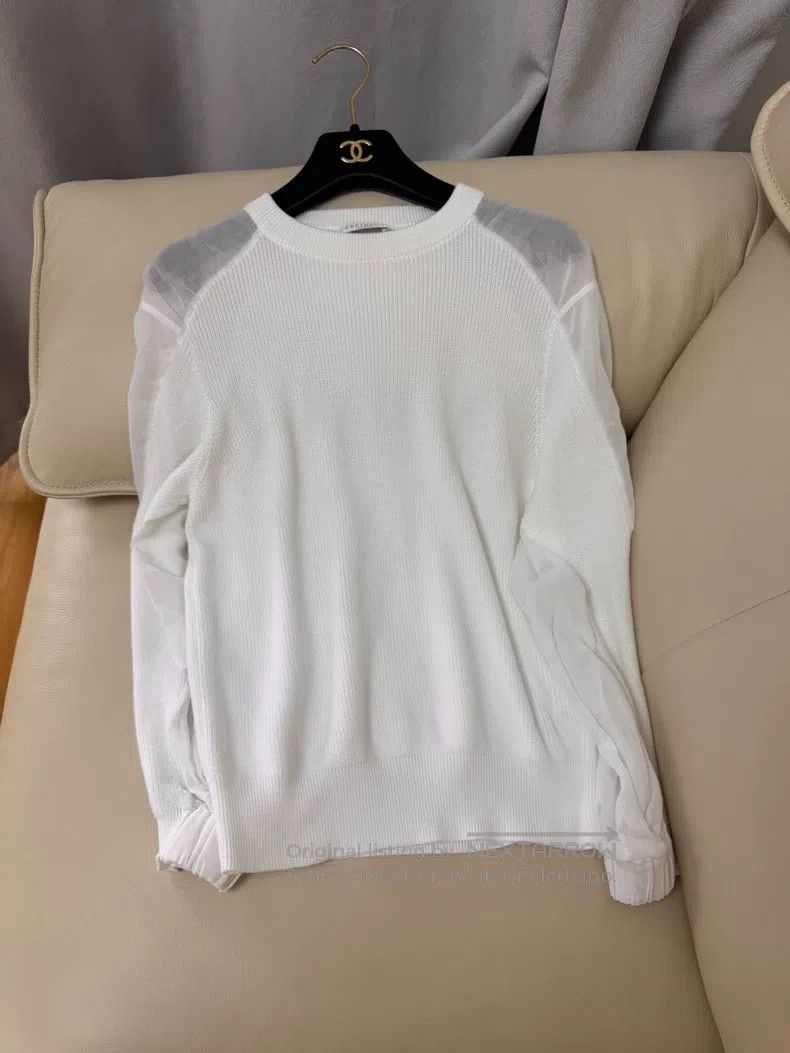Brunello Cucinelli Brunello Cucinelli Pure White Knit Top Size XS / US 0-2 / IT 36-38 - 1 Thumbnail