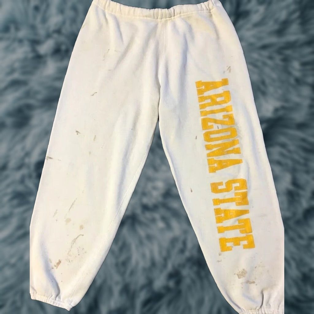 Vintage VINTAGE ASU Sweatpants L 80s 90s Distressed Faded Arizona State University College USA Discus Men pants White Regular Size L Shirts/Hoodies? Size US 33 - 1 Thumbnail