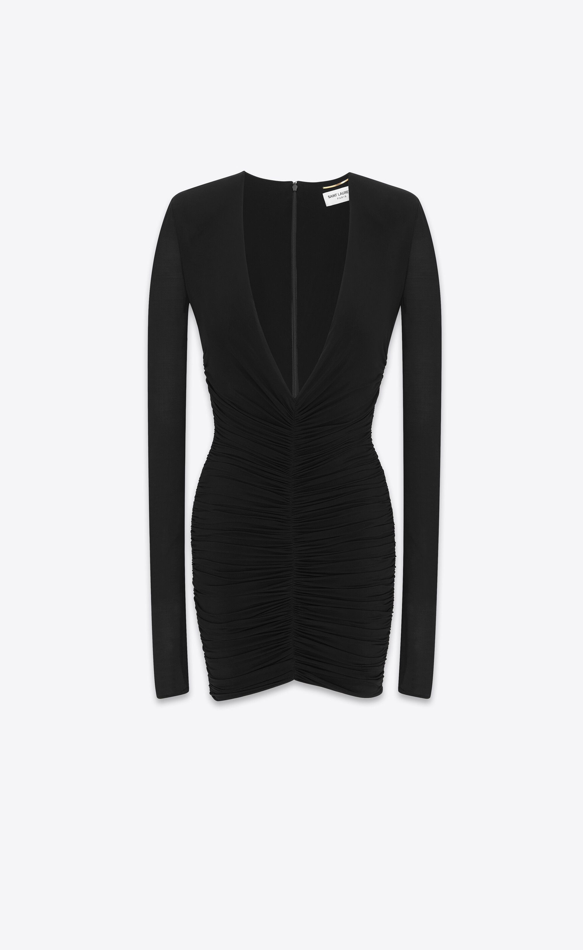 Saint Laurent Paris o1s1wg110225 732870 Draped Dress in Jersey in Black Size S / US 4 / IT 40 - 1 Thumbnail