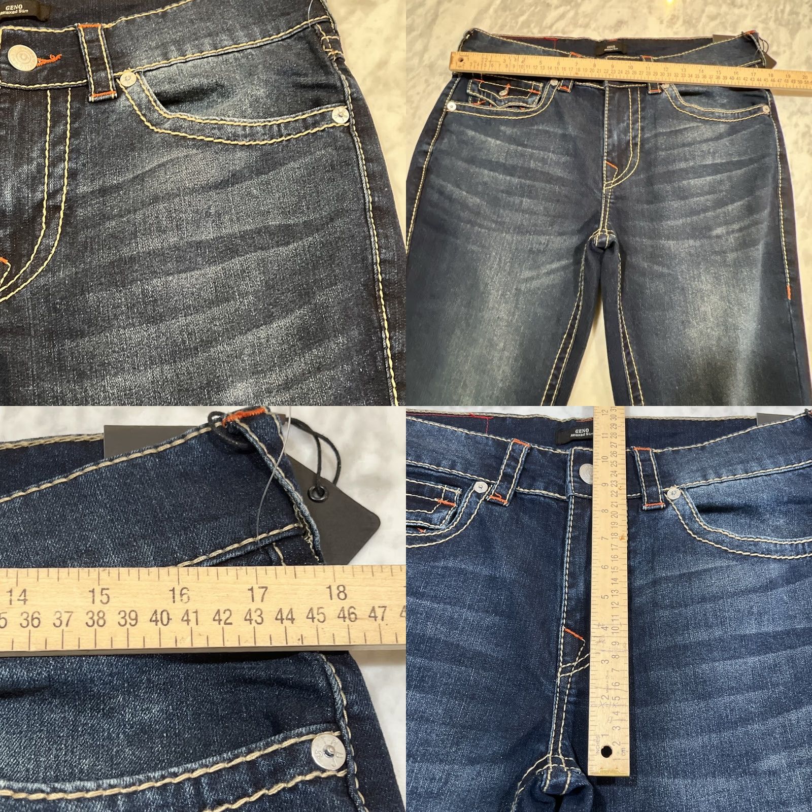 True Religion True Religion Geno Big T Flap Relax Slim Jeans Men 33 Dark Mahogany Wood 700607 NWT Size US 33 - 9 Thumbnail