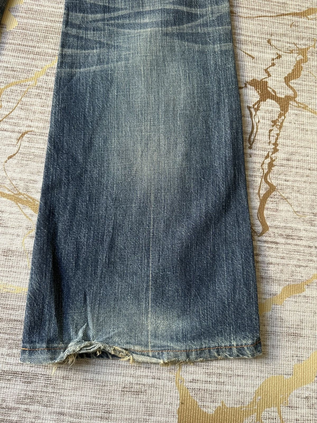 Edwin FLARE Edwin Blue Trip Fatigue Design Distressed Denim Size US 29 - 15 Thumbnail