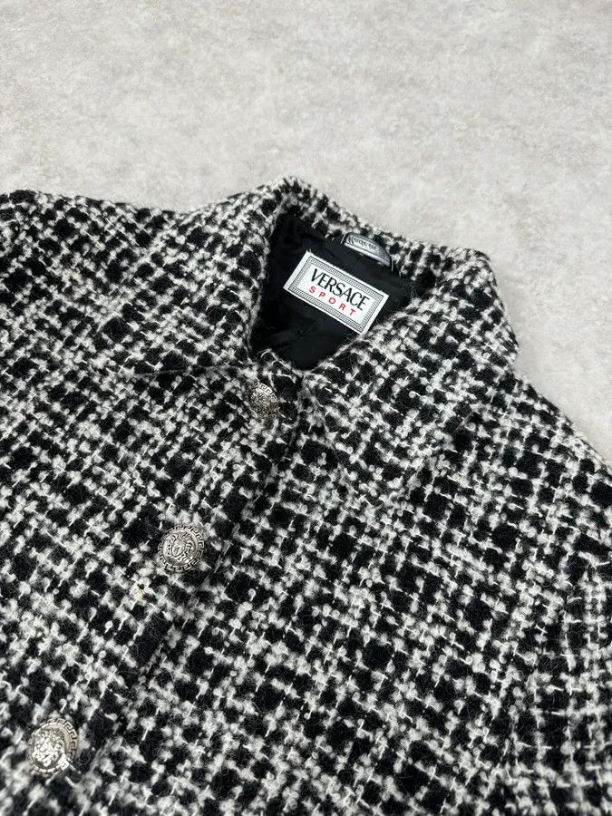 Versace Versace Black & White Tweed Classy Jacket Size S / US 4 / IT 40 - 5 Thumbnail