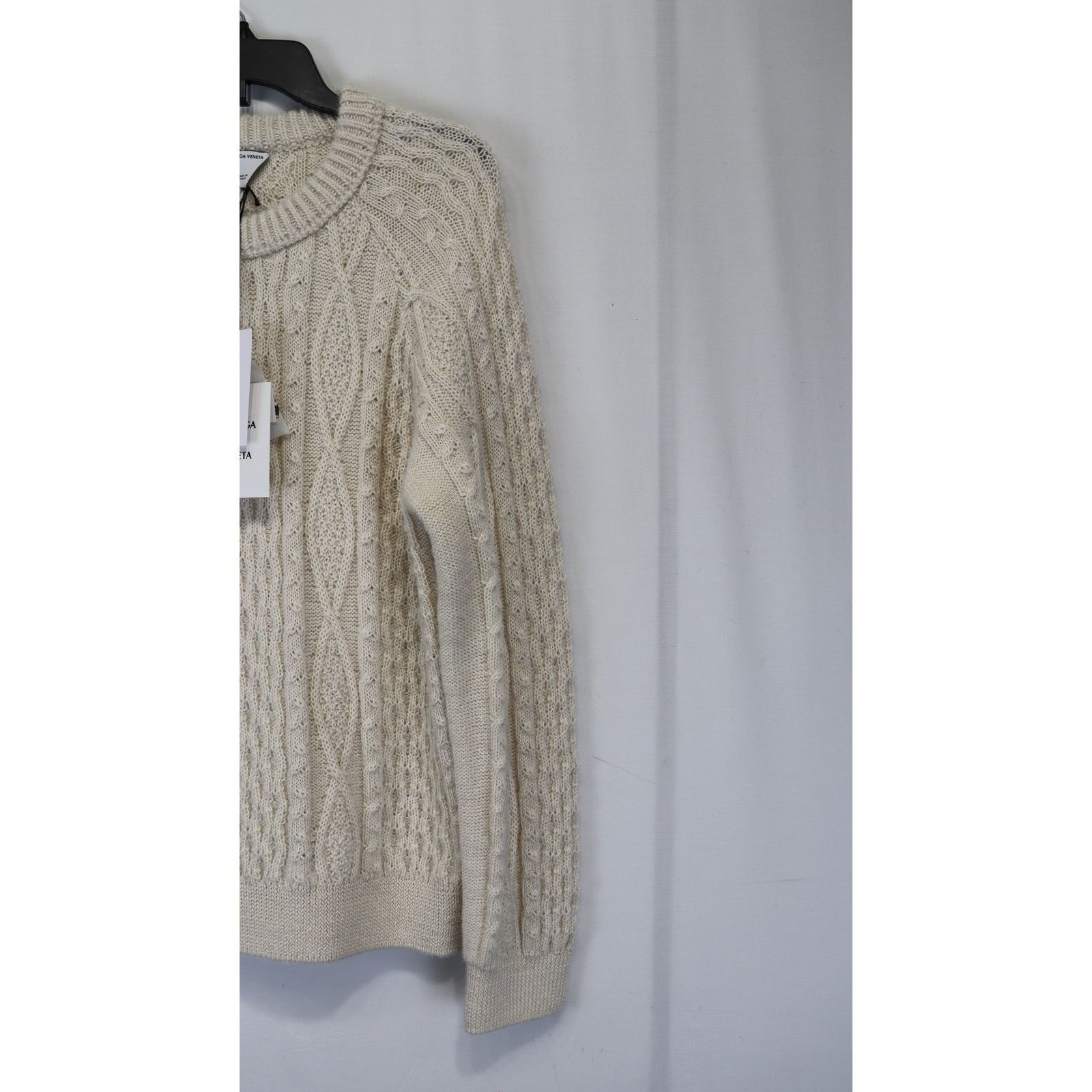 Bottega Veneta o1rshd1 MW Alpaca Aran Knitwear Sweater in Bone Size US L / EU 52-54 / 3 - 2 Thumbnail