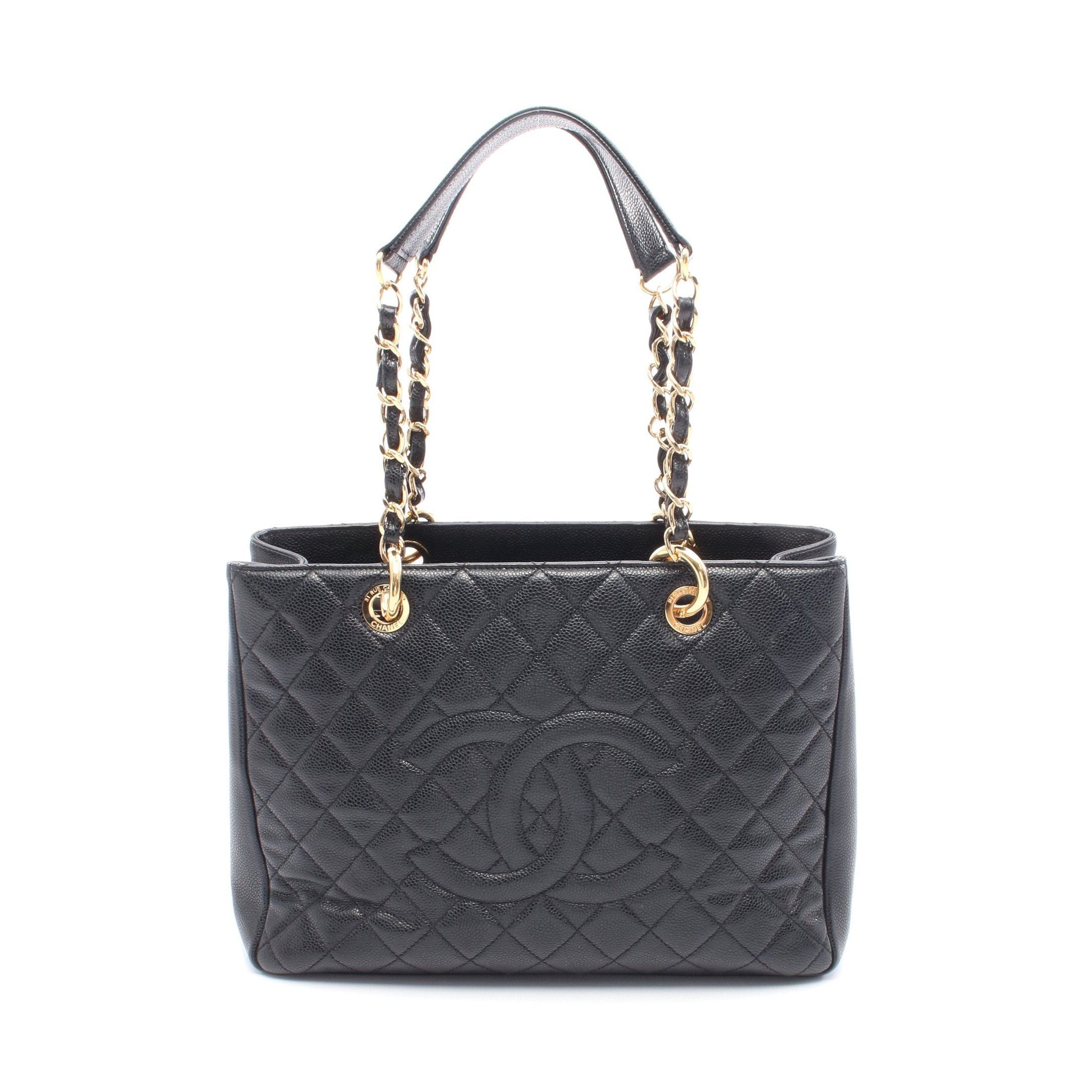 Chanel Chanel Matelasse Grand Shopping Gst Chain Shoulder Bag Tote Caviar Skin Black Gold Hardware Size ONE SIZE - 1 Thumbnail