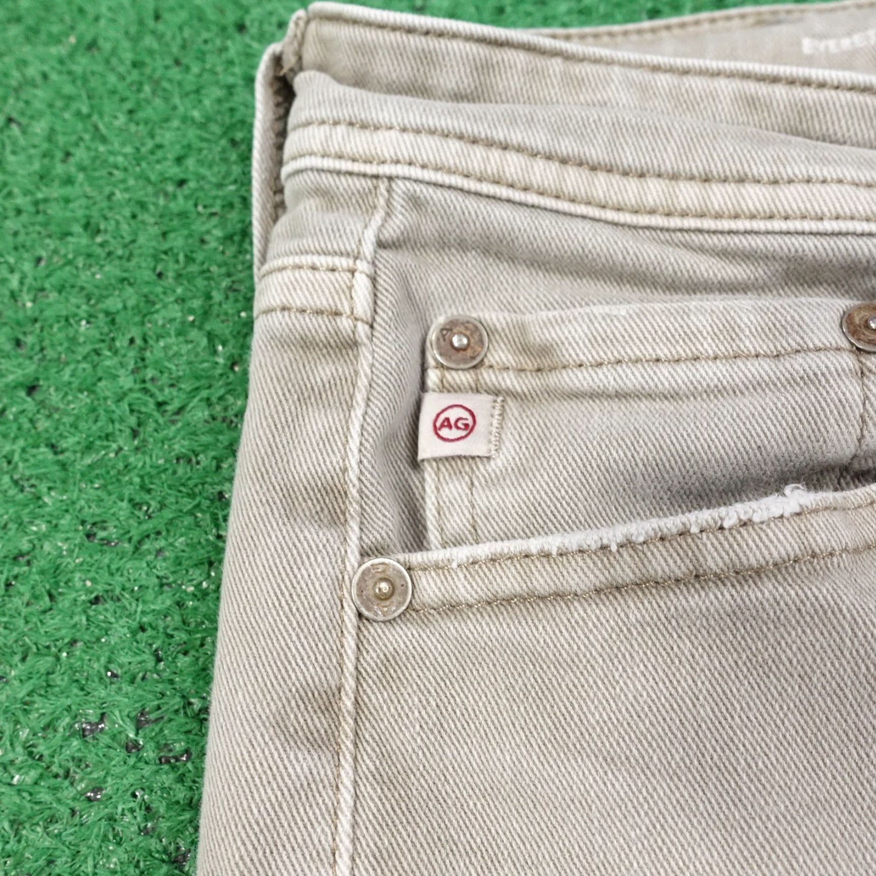Denime AG Adriano Goldschmied Jeans Mens 32x29 Beige Everett Straight Denim Size US 32 / EU 48 - 3 Thumbnail