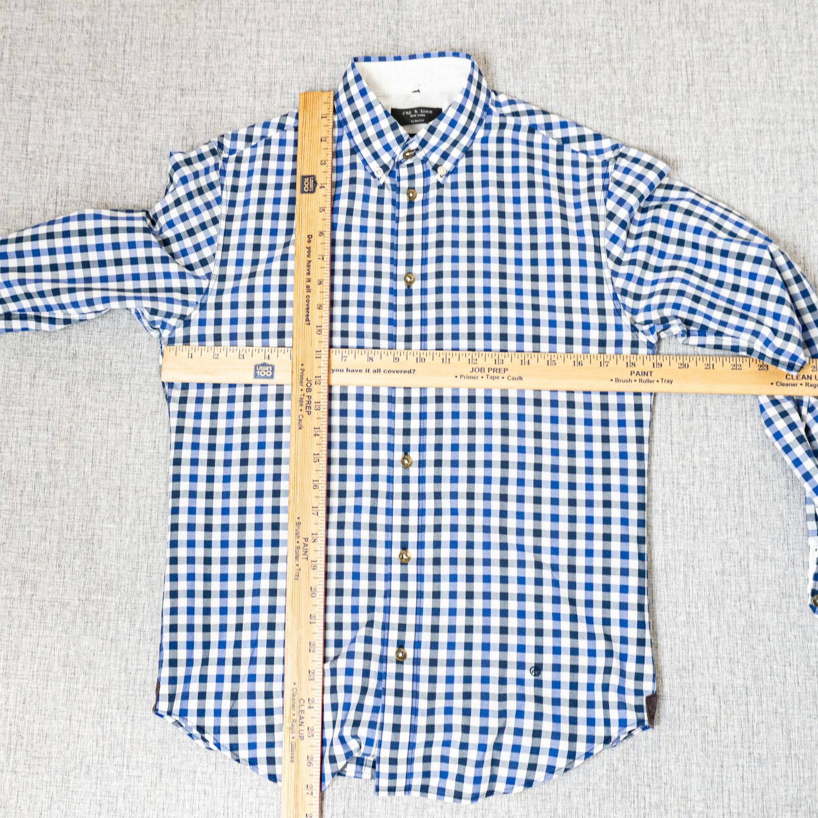 Rag & Bone Rag & Bone Men's Slim Fit Button Down Shirt Blue Gingham Size US XS / EU 42 / 0 - 7 Thumbnail