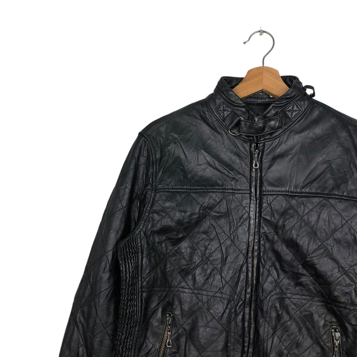 Japanese Brand 🔥VINTAGE BIKER LEATHER JACKET MALE & CO 14th ADDICTION Size US M / EU 48-50 / 2 - 9 Thumbnail
