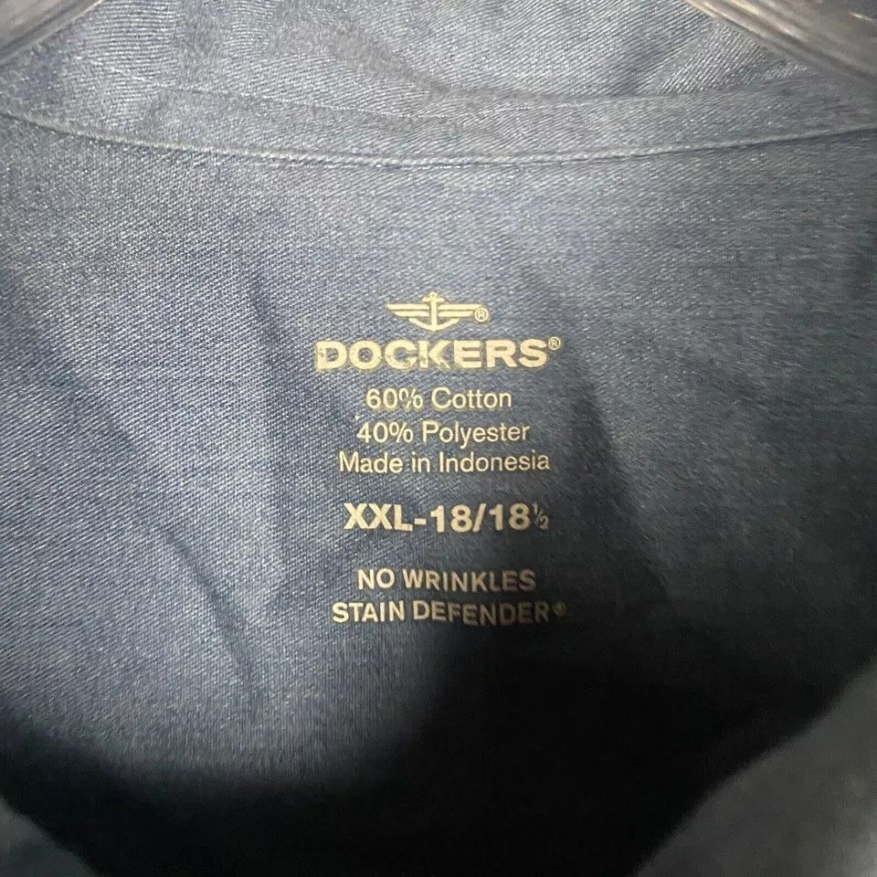 Dockers Dockers Button Down Shirt Men's XXL 18-18.5 Cotton Blend 2XL Size US XXL / EU 58 / 5 - 3 Thumbnail