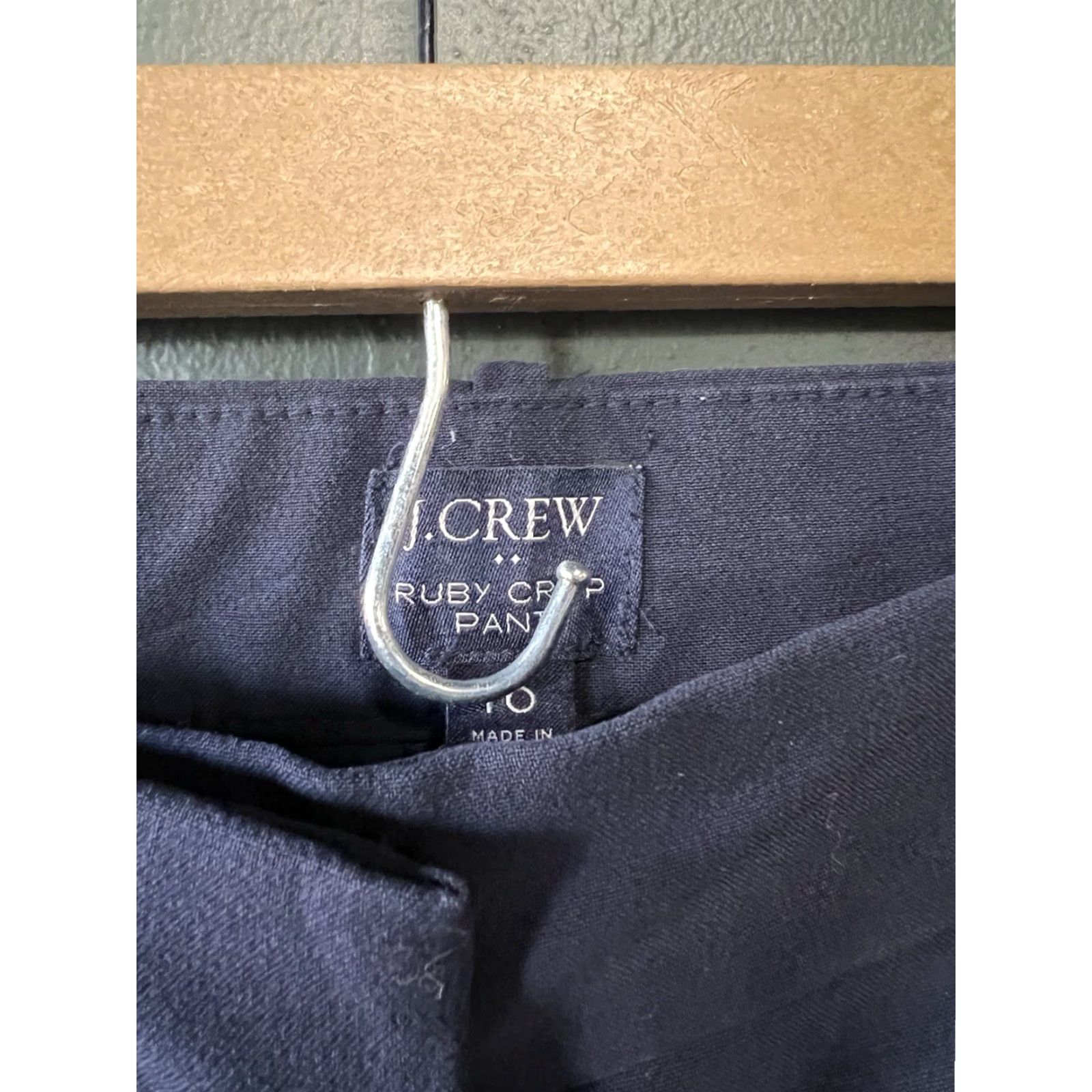 J.Crew J. Crew Womens Slim Cropped Pants in Stretch Twill Blue 10 Regular Inseam 25 in Womens Jeans Style: Cropped, Skinny, Preppy Size 32" / US 10 / IT 46 - 3 Thumbnail